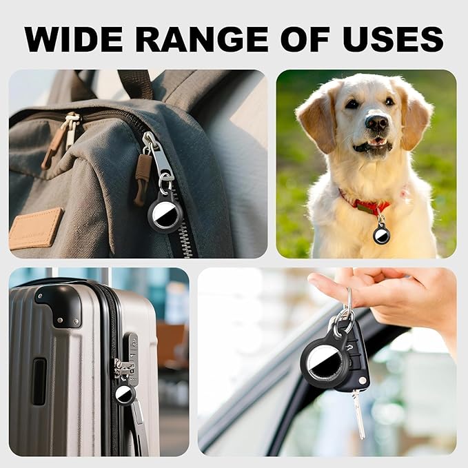 Upgrade for Airtag Holder Case with Keychain, Waterproof Anti-Scratch&Shock GPS Cover Key Chain, for Airtags Accessories for GPS Item Tracker Cases for Backpacks, Bags, Luggages, Light Blue