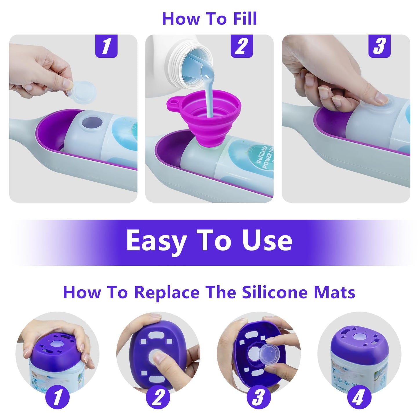 ZQZiQi Refillable Power Mop bottle for Swiffer PowerMop, Empty Leak-Proof HDPE Reusable Bottle for Swiffer PowerMop, 775ML /26 FL OZ Cleaning Solution Container, Use Any Liquid Cleaner
