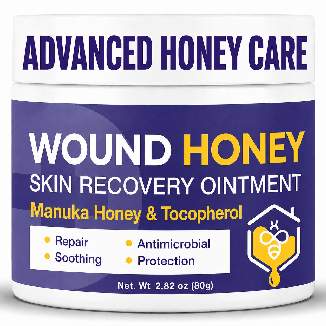 OHEAL Manuka Honey Wound Care Ointment – Moisturizing Barrier Balm for Minor Cuts, Scrapes, Abrasions & Dry Cracked Skin, Gentle Formula for skin care, 2.82 oz