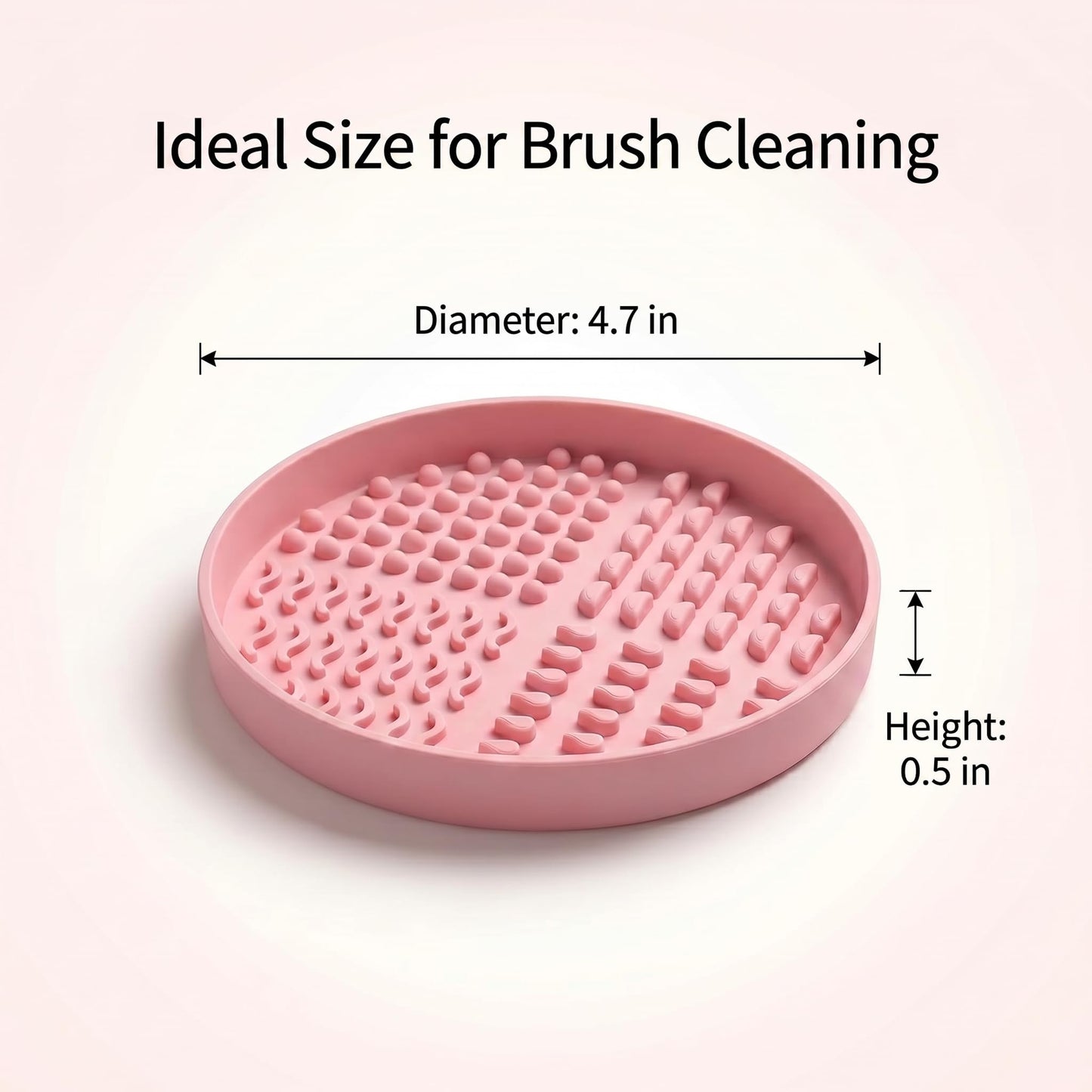 Large Makeup Brush Cleaner Bowl 4.7 Inch with Multi Texture Cleaning Zones for Cosmetic Brushes and Beauty Sponges, Sakura Pink