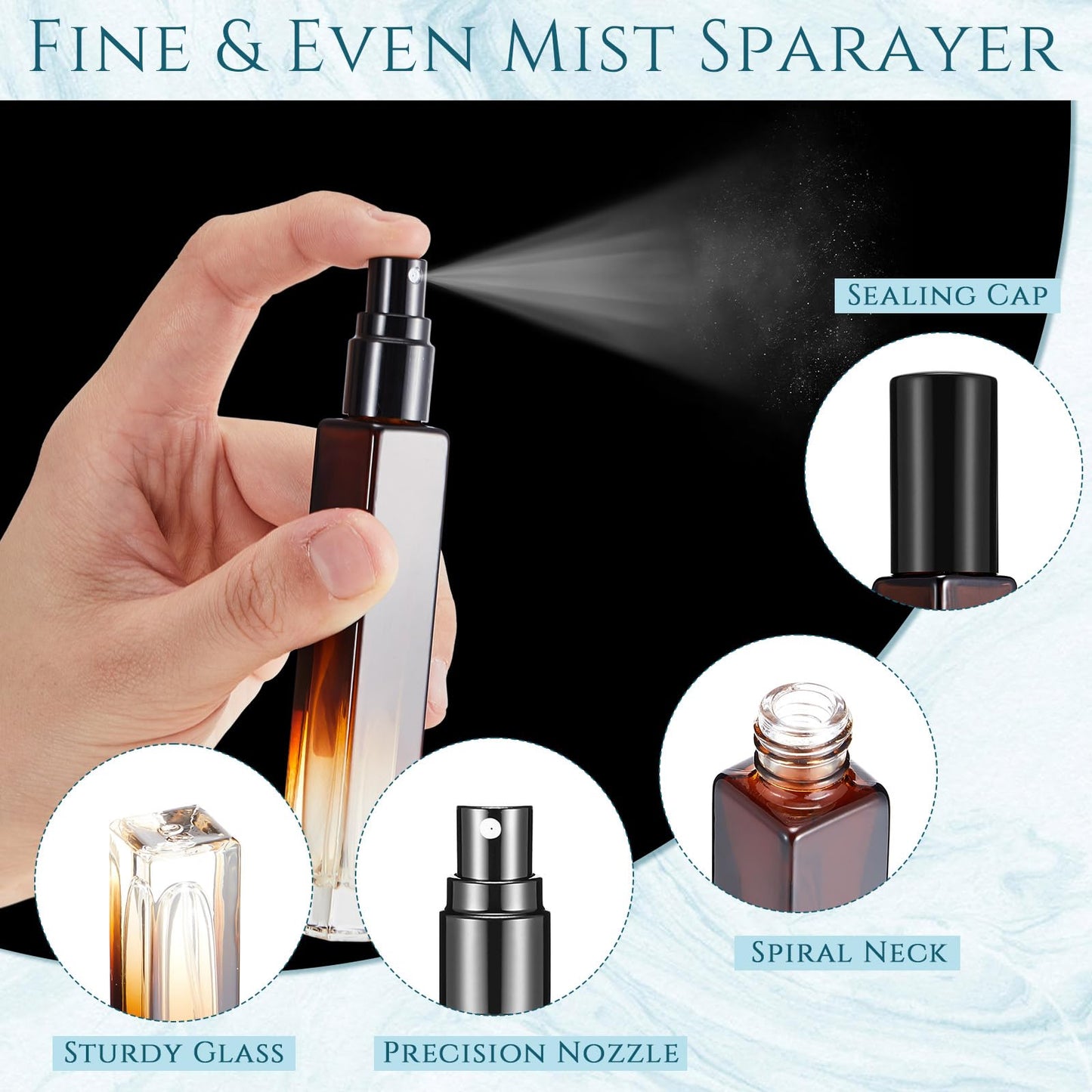 Domensi 40 Pcs 10/15/20/30 ml Perfume Travel Refillable Glass Bottles Spray Bottle Perfume Atomizer for Cologne Dispenser Leak-proof Fragrance Bottles Atomizer Pump Kit (10 ml,Amber Color)