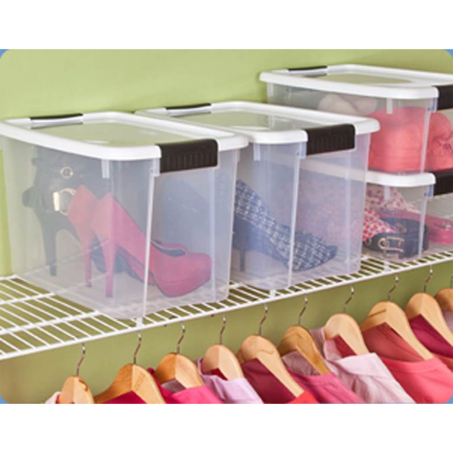 Sterilite 12-Pack 30 Quart Ultra Latch Box, Clear Storage Organizer Bins w/Latching Lids - Stackable Plastic Containers for Home Organization in Garage, Attic, Basement, and Closet