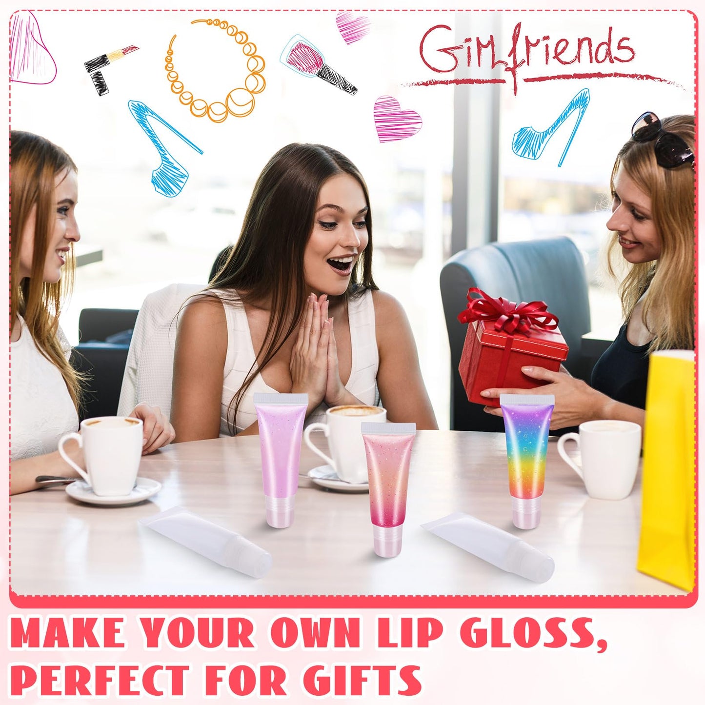 Fiwochic 300 Pcs Lip Gloss Tubes Empty Bulk 8ml - Clear Squeeze Lip Balm Containers for DIY, Travel Toiletries, Ointment Storage, Personal Care Filling, Business Sampling, Private Label or Resale Use