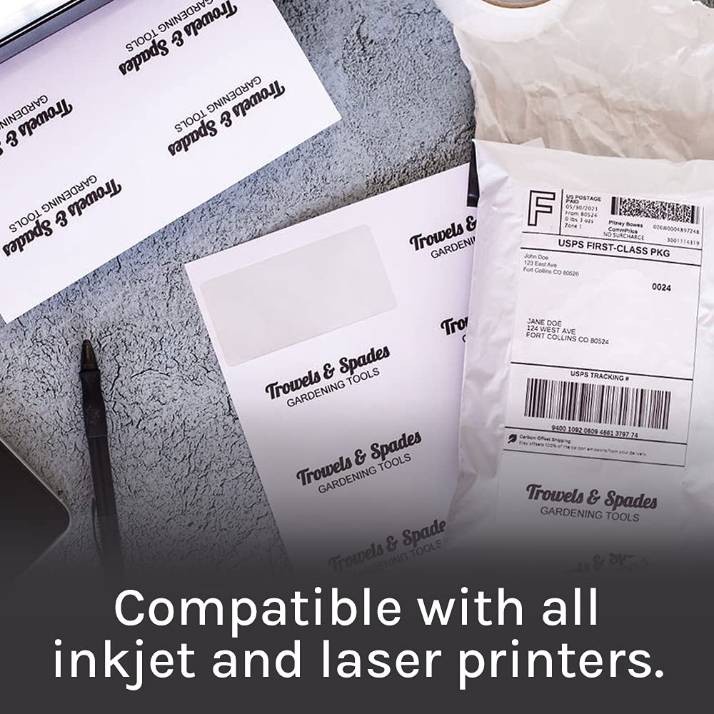 Premium Label Supply White Sticker Address Labels – 2" x 4" – Laser/Inkjet Compatible – (10 per Sheet), 25 Sheets – 250 Total Adhesive Labels