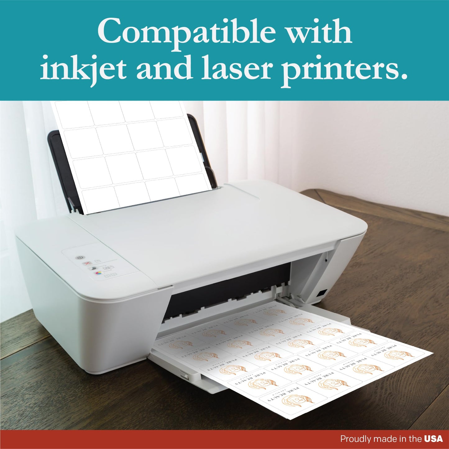 Premium Label Supply White Sticker Square Labels – 2" x 2" – Laser/Inkjet Compatible – (20 per Sheet), 100 Sheets – 2000 Total Adhesive Labels