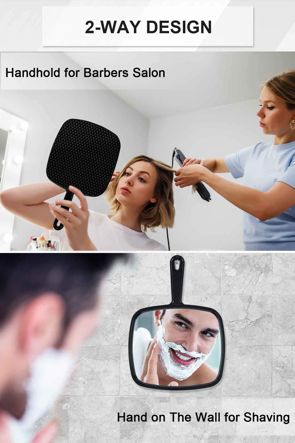 MIRRORNOVA 12.6"L x 9"W Hand Mirror, Handheld Mirror with Handle for Salon, 3pcs