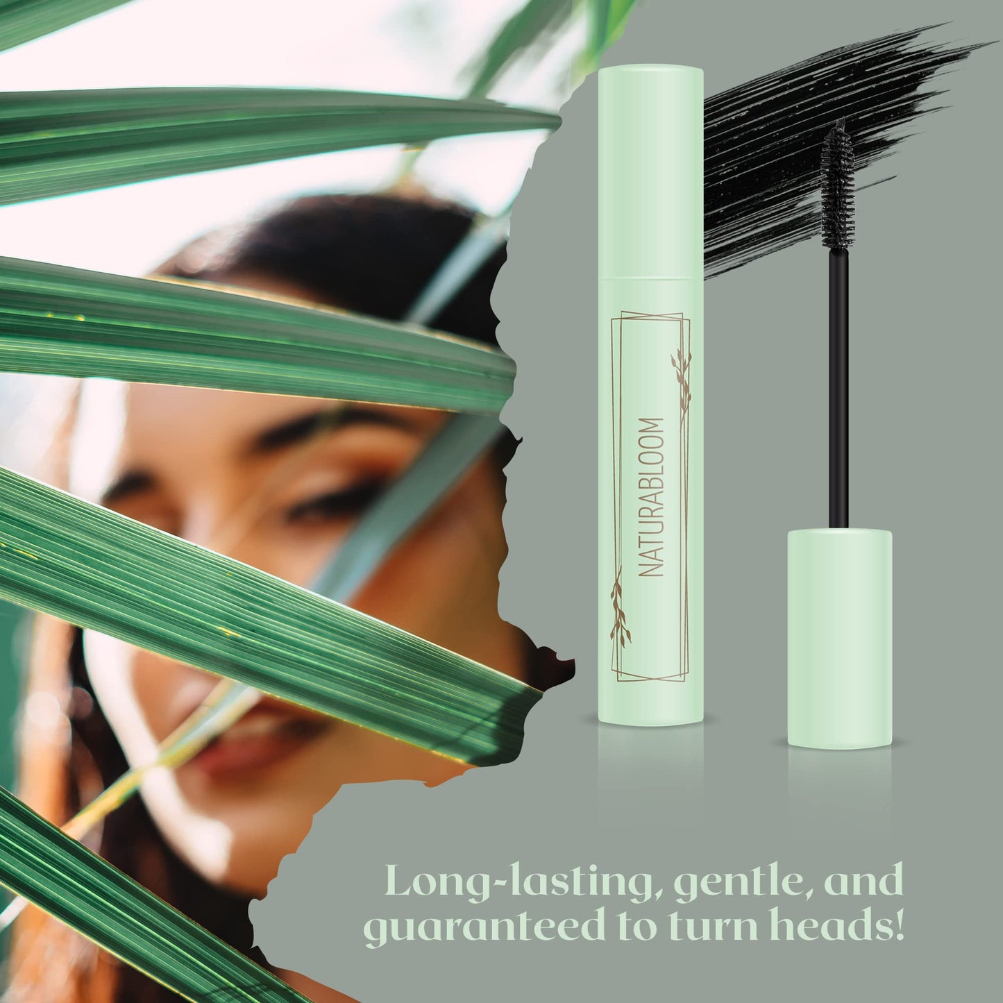 NATURABLOOM Natural Vegan Black Mascara With Jojoba - Extra Volume and Length For Stunning Lashes - Hypoallergenic, Smudge-proof & Long-lasting mascara - Organic, Cruelty-Free - Made in Italy 9.5ml
