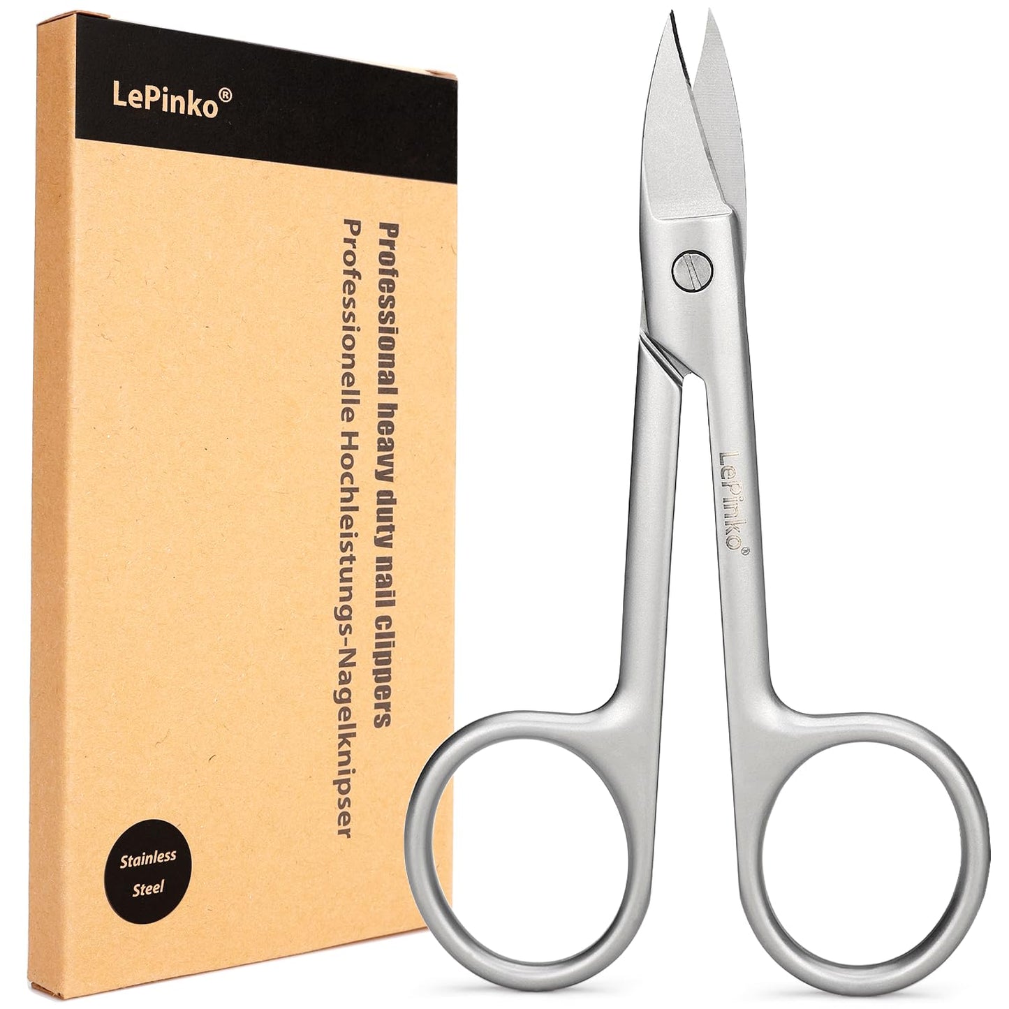 LePinko Toenail Scissors, Poweful Cutting of Fingernails and Thick Toenails, Portable Size, Ideal Choice for Home and Travel Use