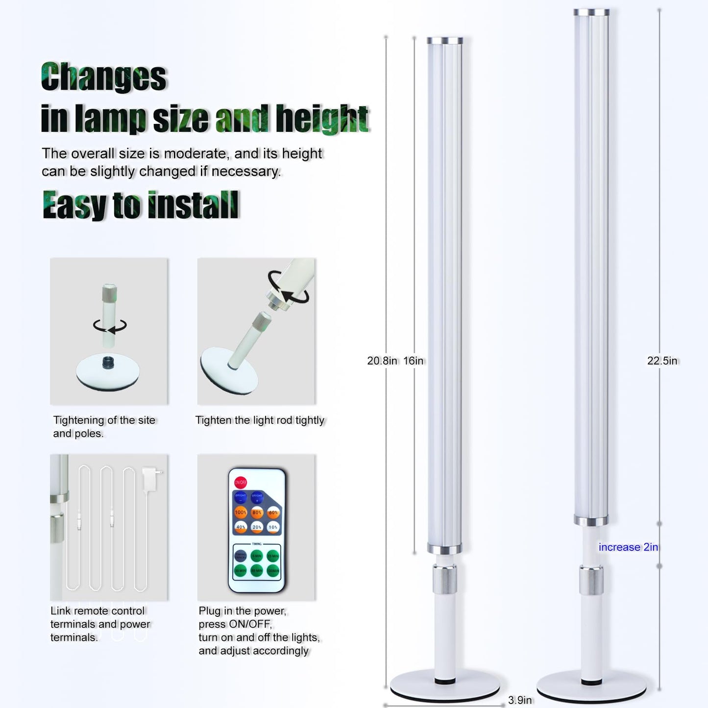 LED Vanity Lights for Mirror, Ultra bright/RA90/6000K/Dimming/Timer Makeup Lights, Height Adjustable 12V/18W Fill Light for Mirror, for Make up, Photography, Video Recording Conference Lighting
