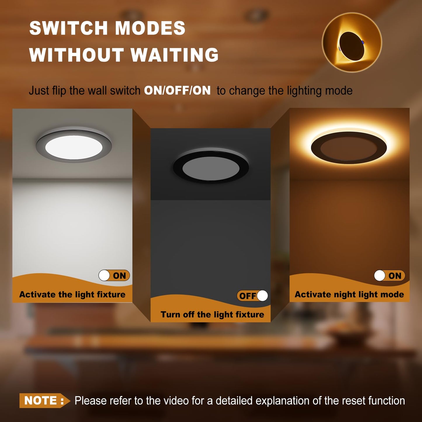VOLISUN 12 Pack 6 Inch Black Recessed Light with Night Light, Canless LED Recessed Lighting 6 inch, 2700K-5000K Selectable, 12W=130W,1080LM Soffit Lighting Outdoor Recessed Light, ETL Certificated