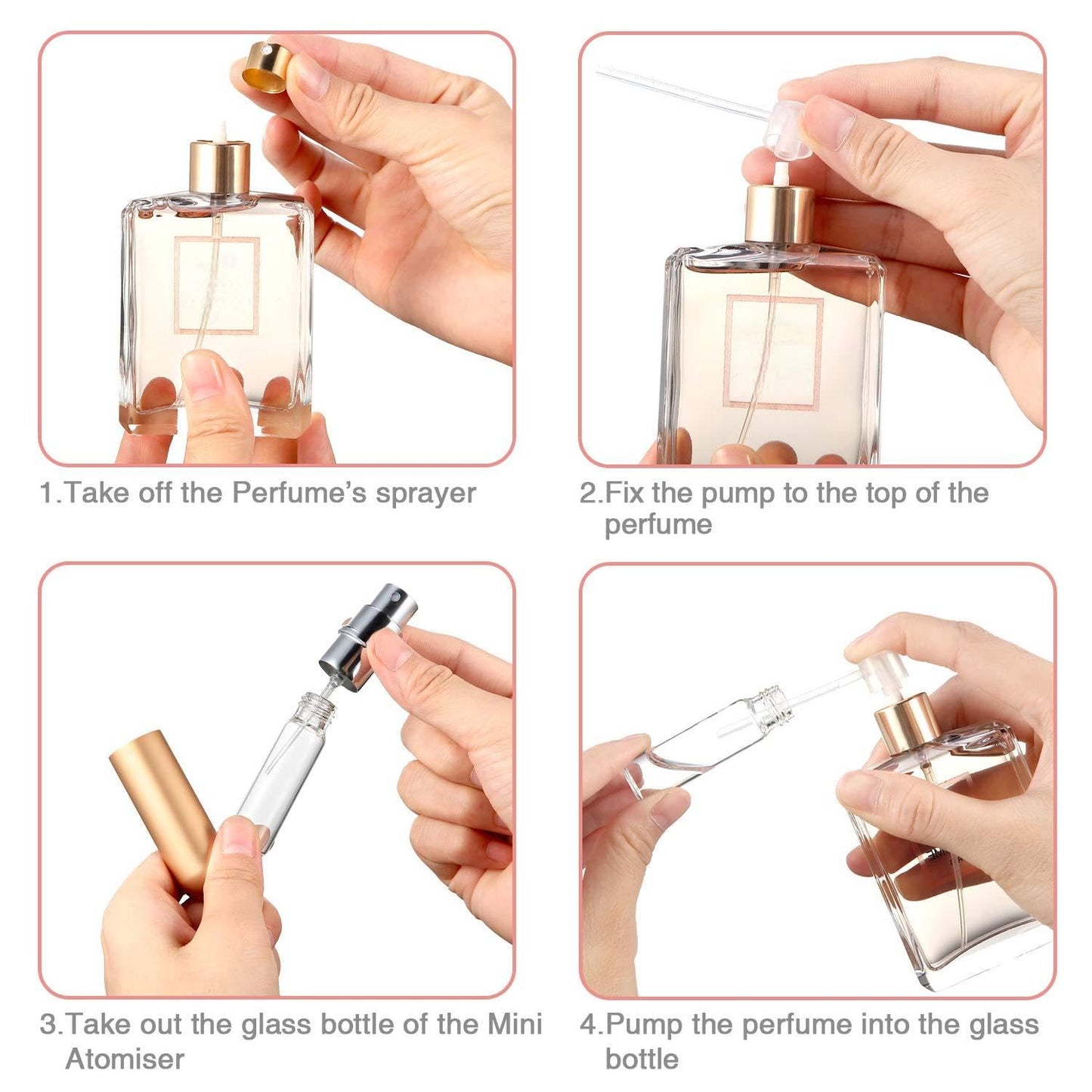 Boao 14 Pcs 5 ml Perfume Travel Refillable Atomizer Multicolor Mini Fragrance Sample Cologne Dispenser Glass Lined Portable with Refill Pump Perfume Spray Bottle for Women Men Outgoing Traveling