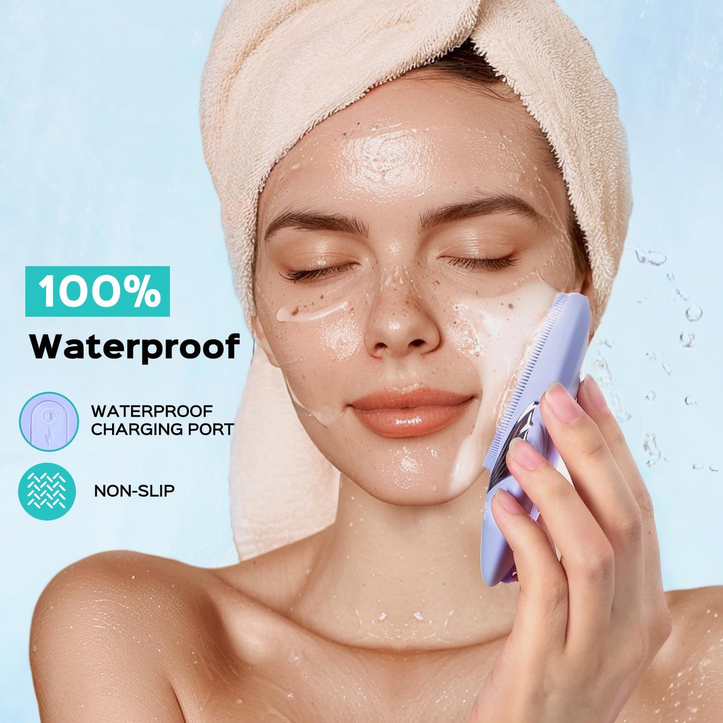 COSLUS FBS01 Facial Cleansing Brush Face Scrubber, Compact for Travel