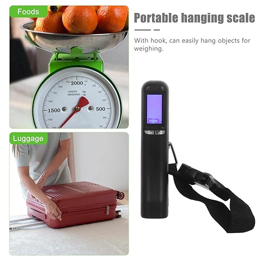 Digital Luggage Weight Meter with High-Strength Strap, Portable Electronic Handheld Travel Suitcase Weight Meter Up to 50Kg/110Lb for Accurate Baggage Weighing at Airport and Home