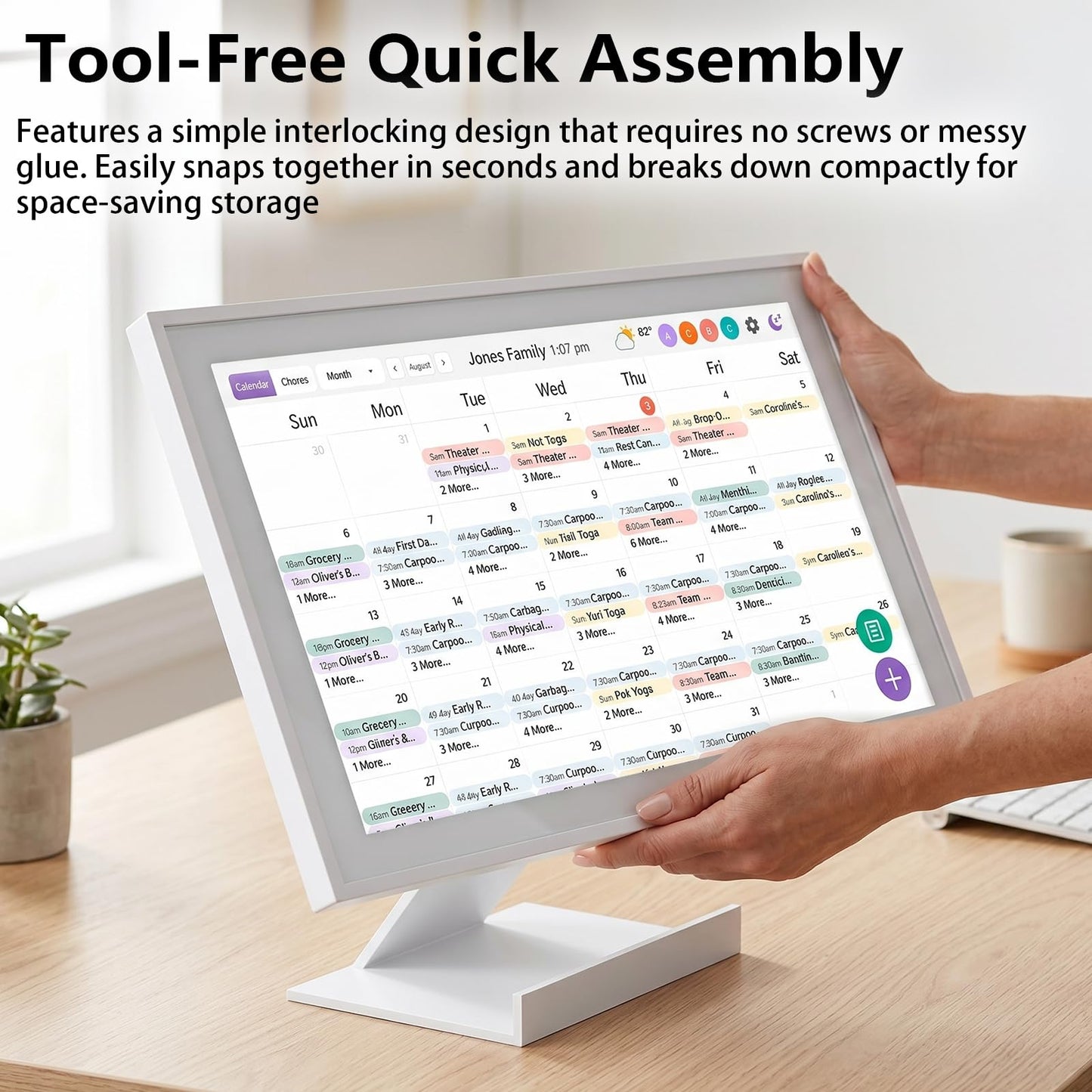 OPOJHFK Stand Compatible with Skylight Calendar Max - 27 And 15 Inch Desktop Mount Holder, Digital Calendar Display Accessory, Tool-Free Base