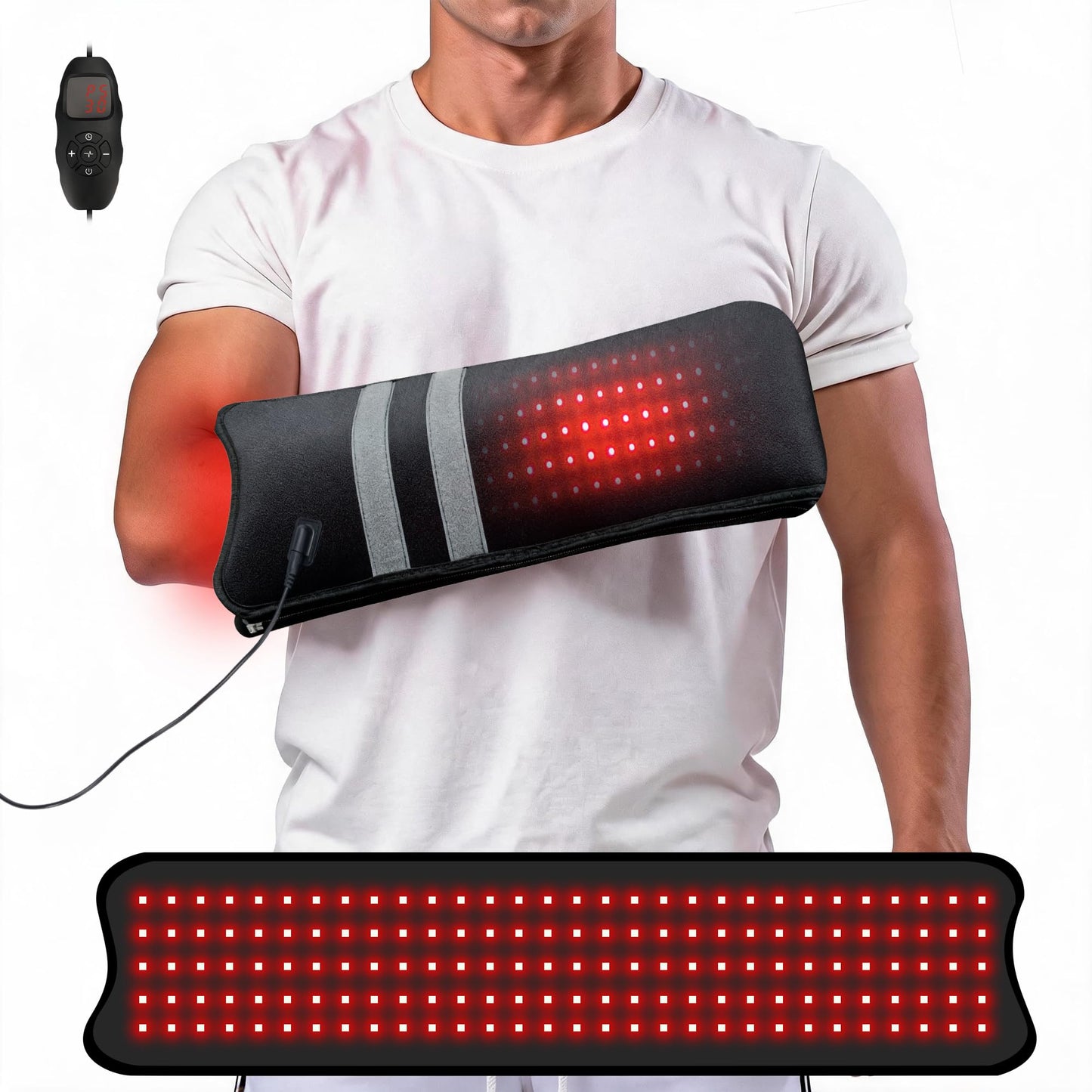 Red Light Therapy for Hands, 150 LEDs, 17"×4", 660nm Red Light & 850nm Near Infrared Light Therapy Device, Full Body Use for Back, Shoulder, Hand & Elbow Joint Muscle Support, Adjustable Modes