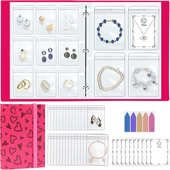 Large Transparent Jewelry Storage Book with 300 Pockets and 150 Jewelry Pouches,Travel Jewelry Organizer and Storage,Jewelry Binder Organizer for Earring,Bracelet,Necklace