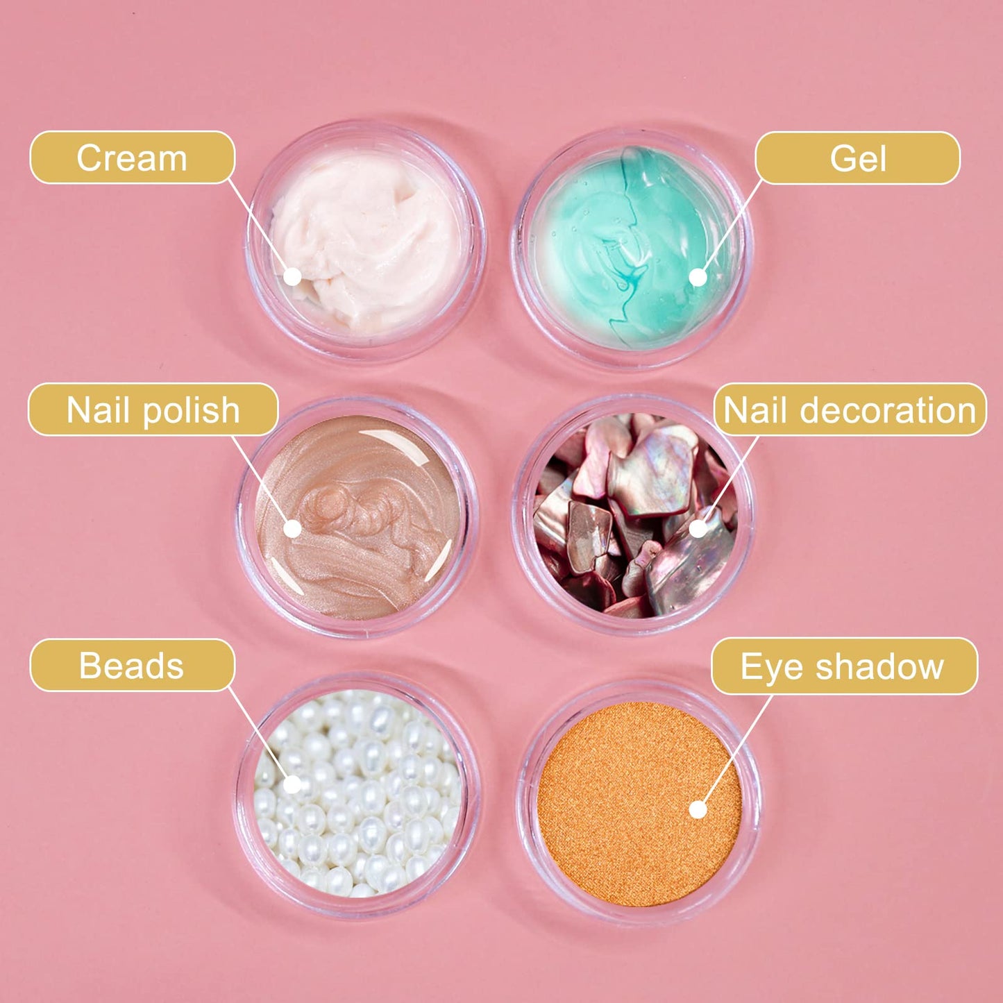 SumDirect 100Pcs 5G/5ML Clear Plastic Cosmetic Containers with Lids, Sample Jars, Makeup Sample Containers for Cream Lotion with a Scoop and 10 Pcs Organza Bags