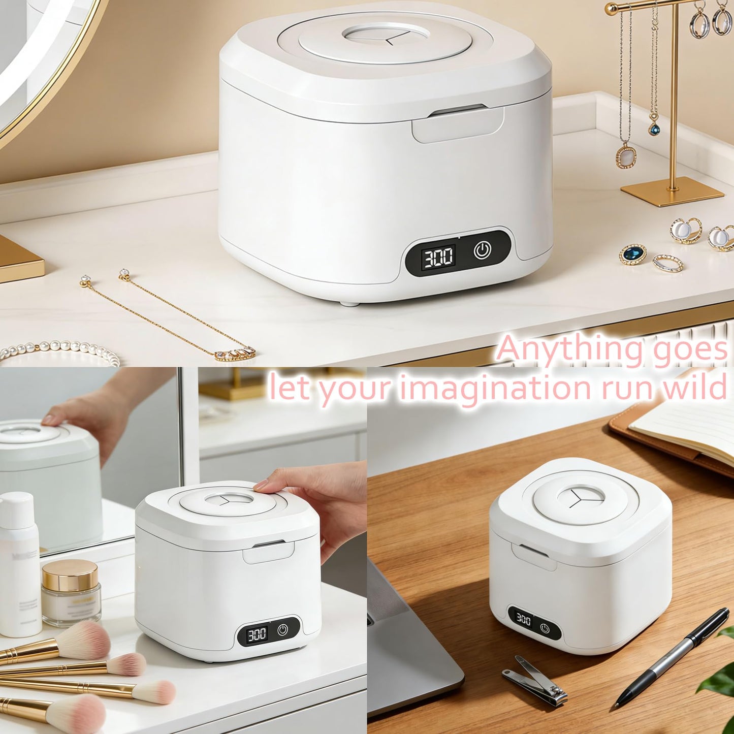 2-in-1 Nail Tools Cleaner Machine with 4 Timers Mode, 49kHz High-Frequency Vibration Ultrasonic, for Nail Drill Bits/Brushes/Nail Clippers/Jewelry, etc. Professional Salon & Home Kit, 5 Years Warranty