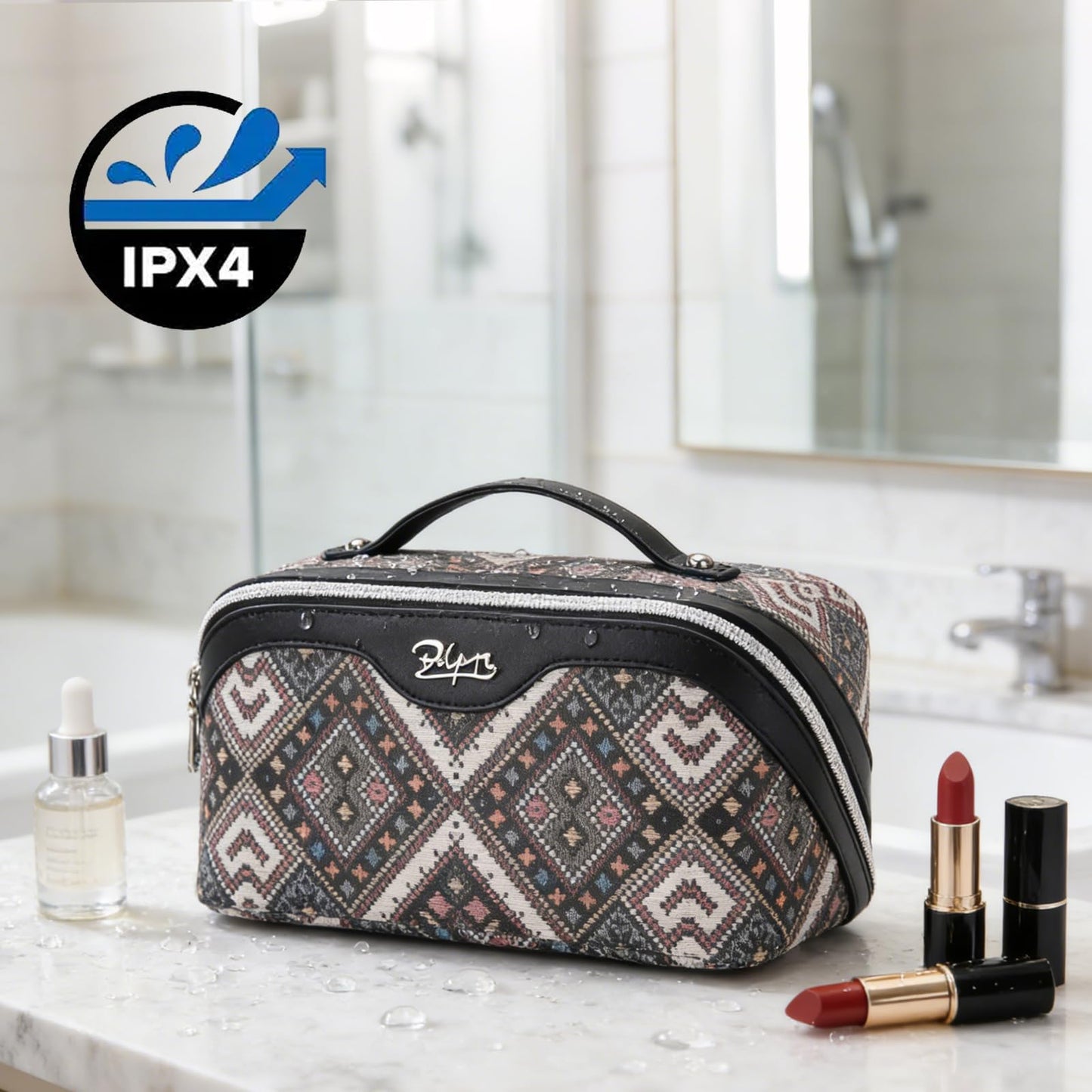 BOYATU Travel Makeup Bag Organizer: Boho Large Capacity Cosmetic Bag Sets