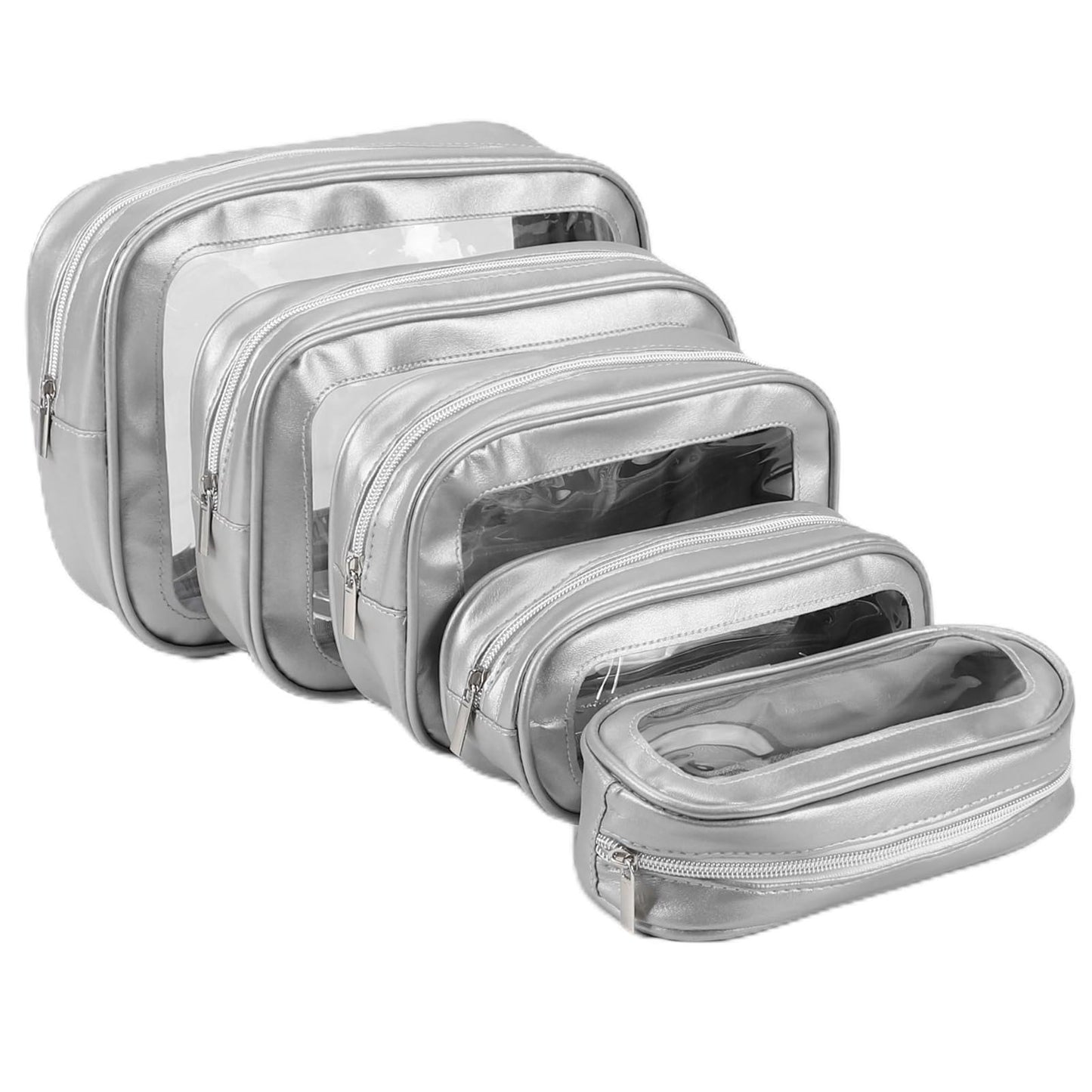 YOPCDJ 5PCS Diaper Bag Organizer Pouch Set, TSA Approved Toiletry Bag，Clear Waterproof TPU Makeup Bag Set Travel Organizer Bags for Women and Kids,Mothers Day Gifts