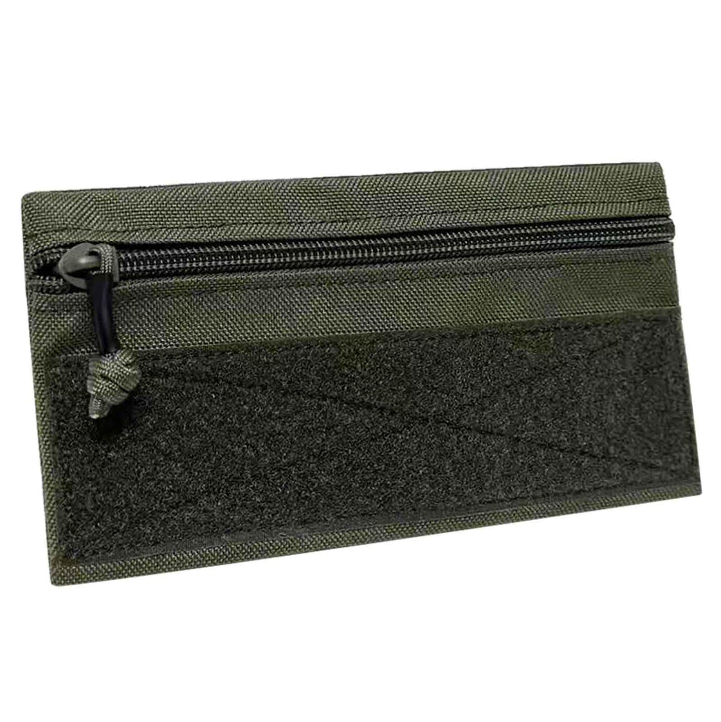 Tactical Admin Zipper Pouch with Hook and Loop, Carry On Bag Insert EDC Organizer Utility Storage Pocket Wallet for Snack Backpack Accessories Chest Ring (2 Pack-Green)