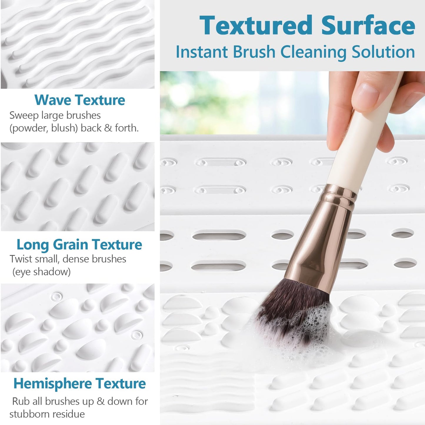 Johamoo Bathroom Sink Cover for Counter Space, Foldable Silicone Makeup Mat with Steel Frame Core for Hot Tools & Studio Hair Styling, Brush Cleaning Surface Beauty Gift for Women & Dorm, White