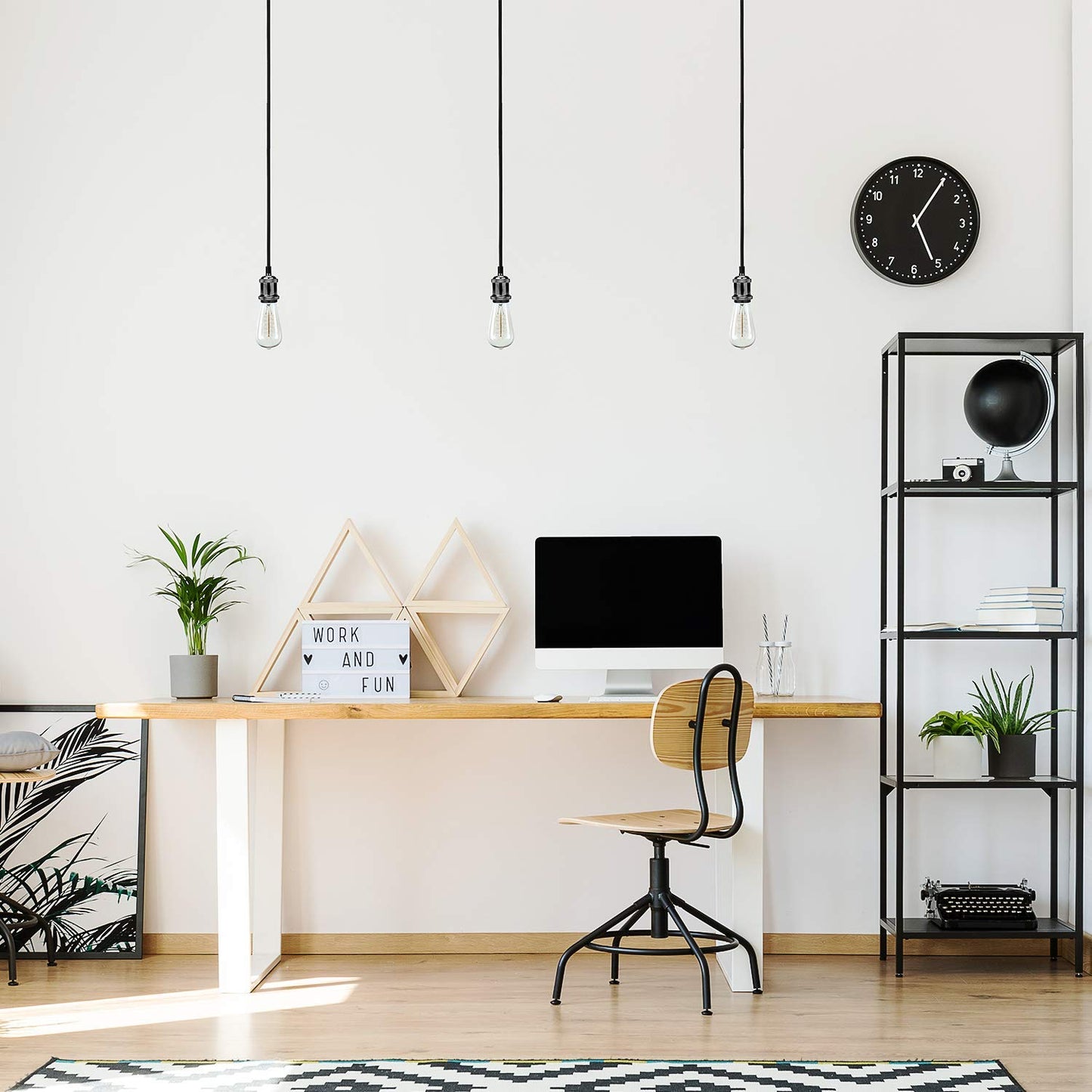 JACKYLED Pendant Light Kit UL Canopy Kit Copper Socket E26 E27 Lampholder Black Woven Fabric Pendant Light Cord Adjustable Ceiling Lighting (Pearl Black)