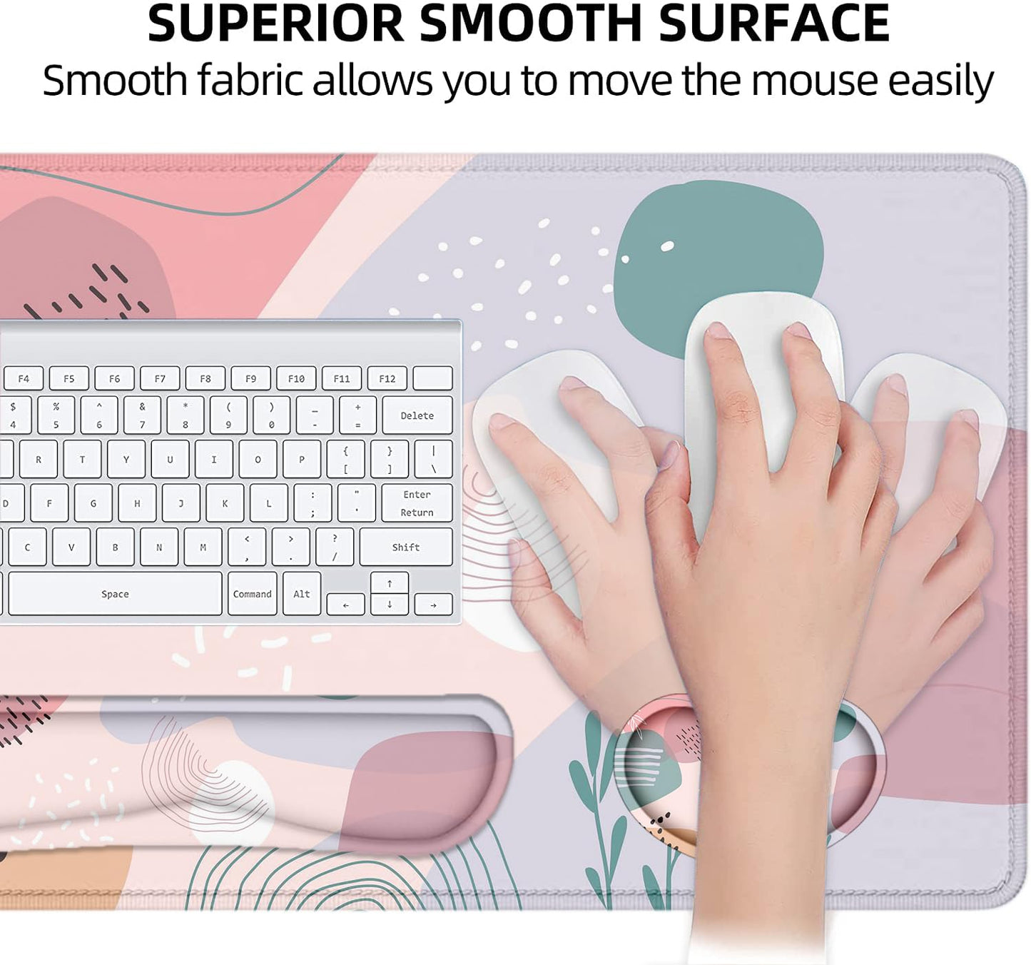 LATEEFAH Desk Mat, Mouse Pad with Wrist Rest, 4-in-1 Large Mouse Pads for Desk, Ergonomic Mouse Pad and Keyboard Wrist Rest Gaming Keyboard Mat for Office, Home
