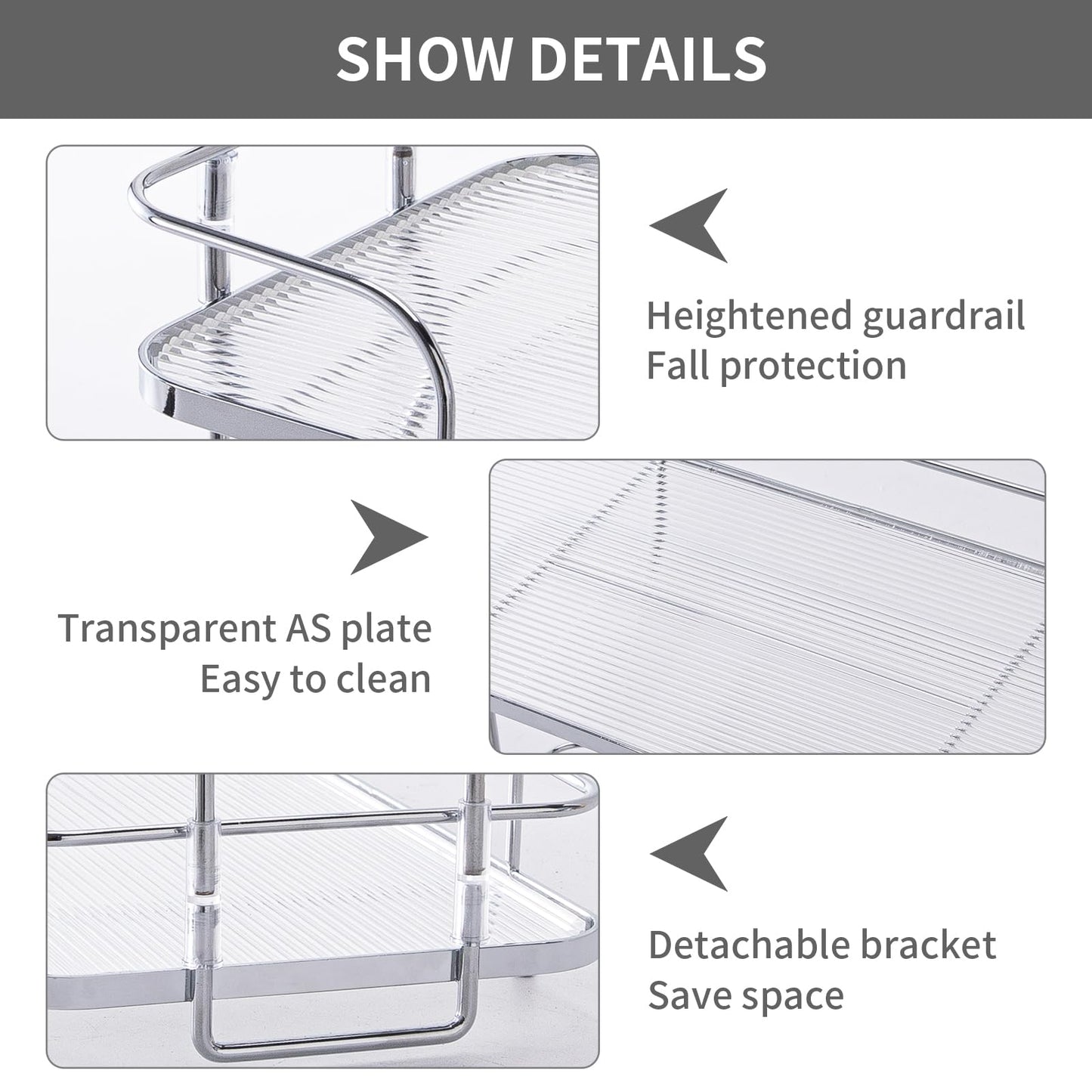2 Tier Corner Bathroom Counter Organizer, Cosmetic Skincare ，Bathroom Countertop Perfume Tray Vanity, Kitchen Spice Corner Storage Shelf