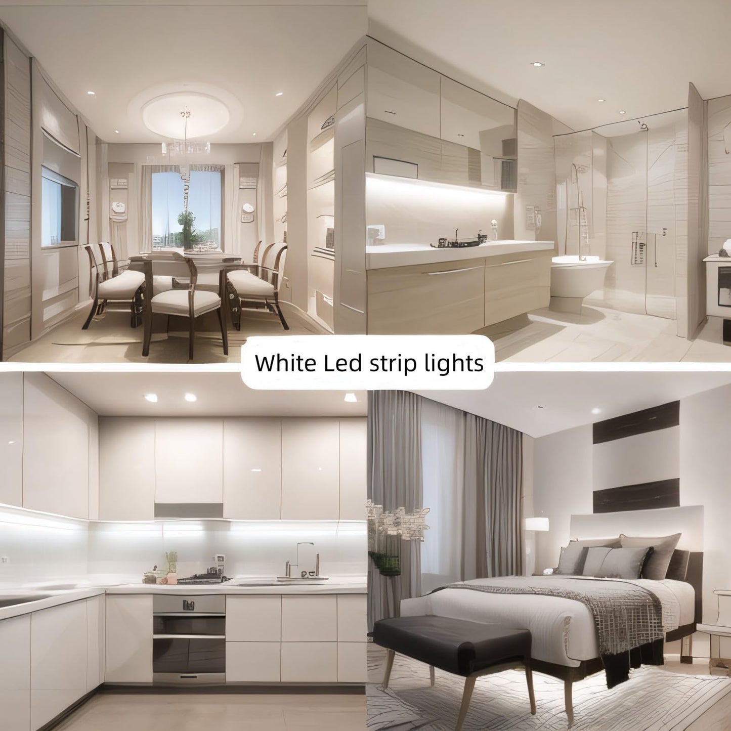 20ft/6M Led Vanity Mirror Lights Kit Vanity Make-up Mirror Full Length Mirror Cloakroom Adjustable Flexible Strip Light Table Set with Dimmer & Power Supply Mirror Decor Mirror Not Included