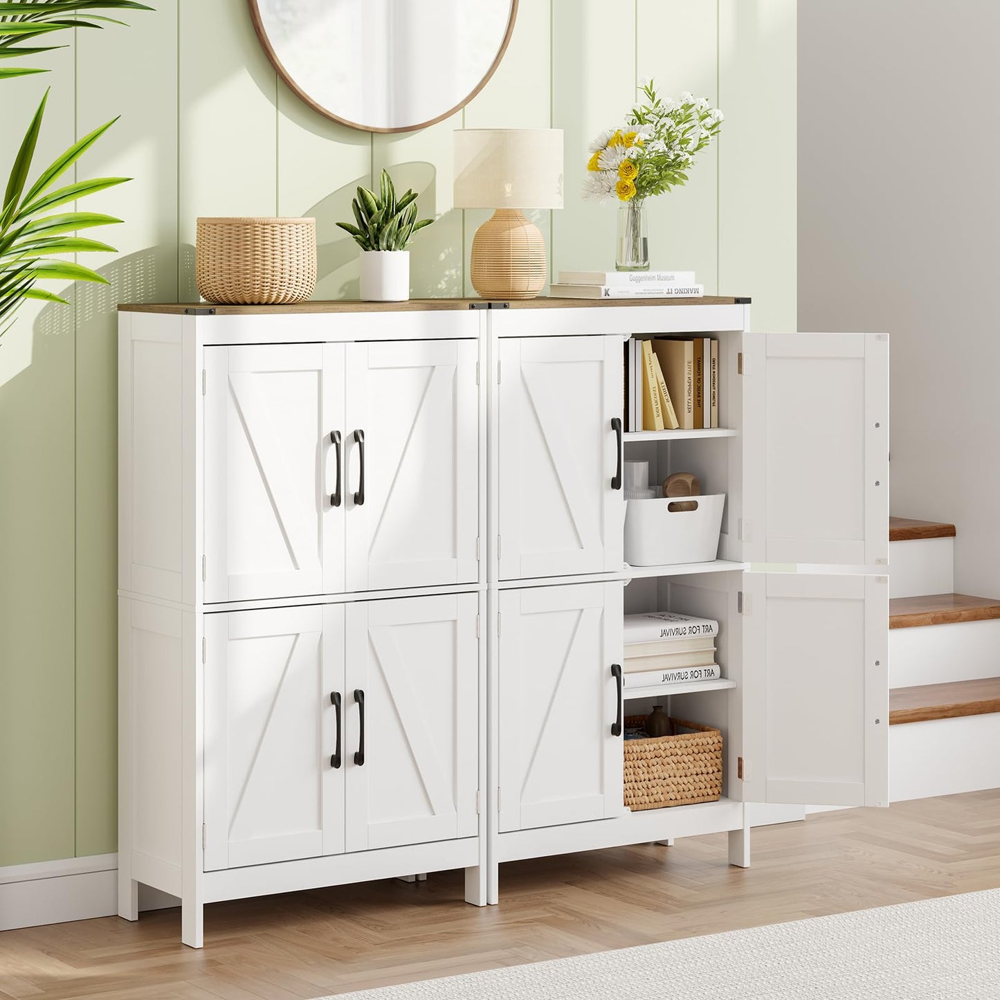 Mufico Bathroom Floor Storage Cabinet (23.63L x 11.8W x 43.3H inch)