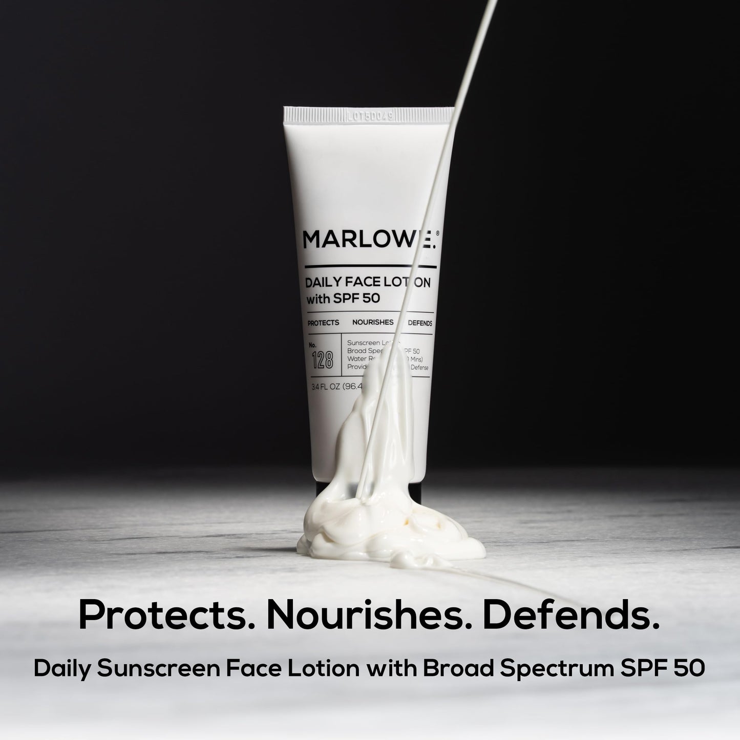 MARLOWE. Face Moisturizer with SPF 50, Daily Sunscreen Lotion, 3.4 oz, 2 Pk