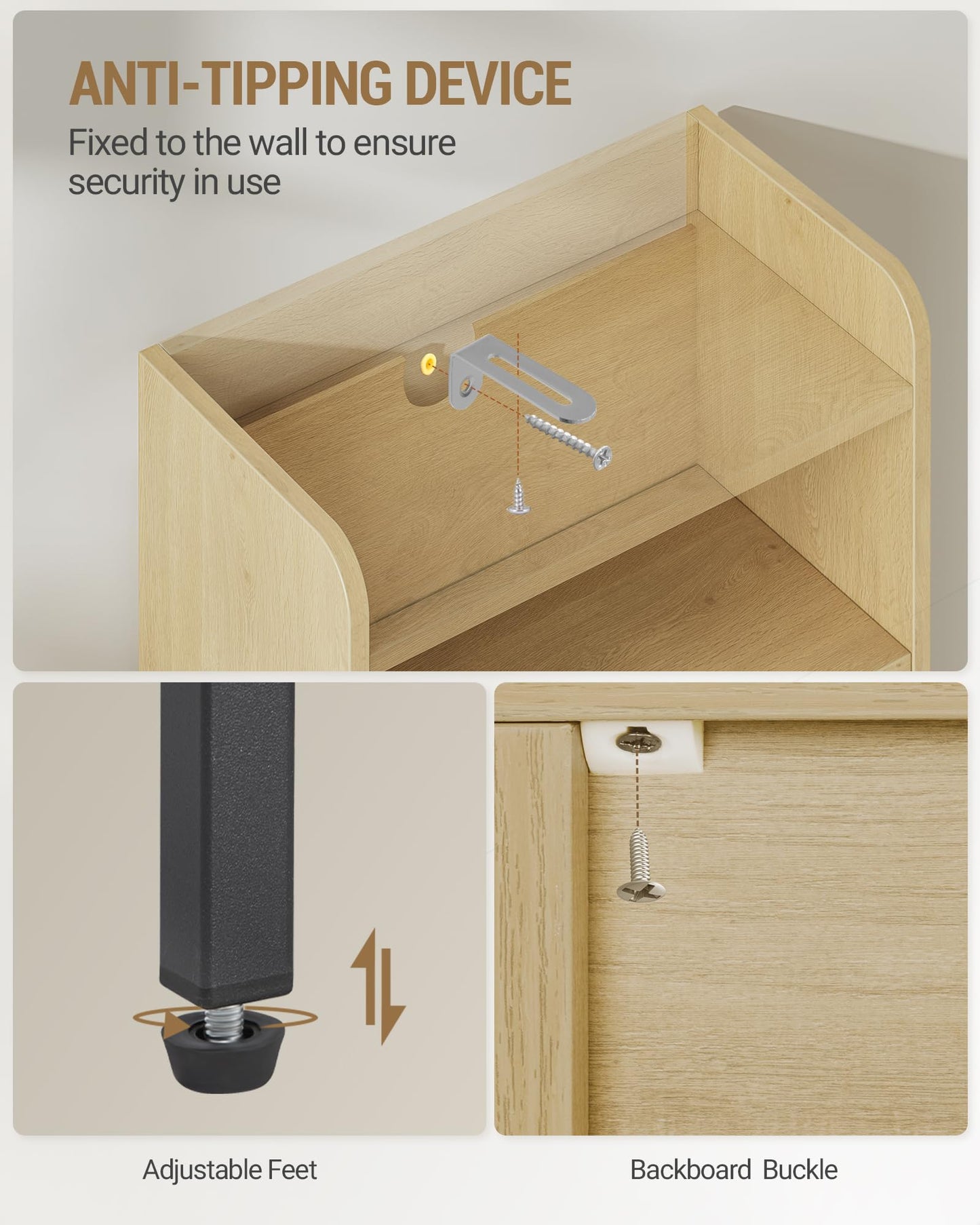 Hzuaneri Bathroom Storage Cabinet, Small Floor Cabinet with 2 Door and Shelves, Toilet Paper Cabinets, Bathroom Organizer with Adjustable Shelf, for Small Spaces Rattan Black 7.1" Dx14.6 Wx32.7 H