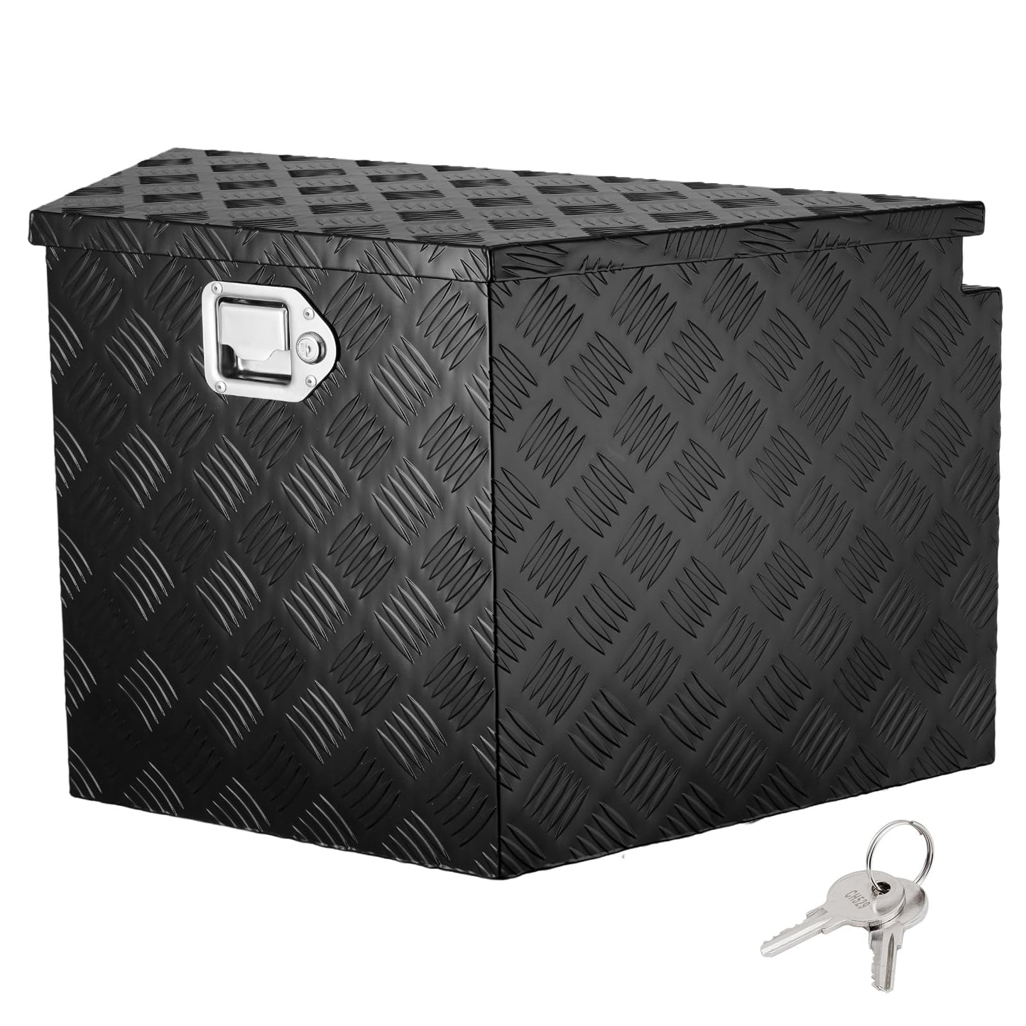 VEVOR Trailer Tongue Box, Heavy Duty Trailer Tongue Tool Box Storage Organizer with Lock & Keys, Utility Tool Chest for Pickup Truck Bed, RV, SUV, Off-Road Vehicle, Aluminum, 39" x 16.5" x 12", Black
