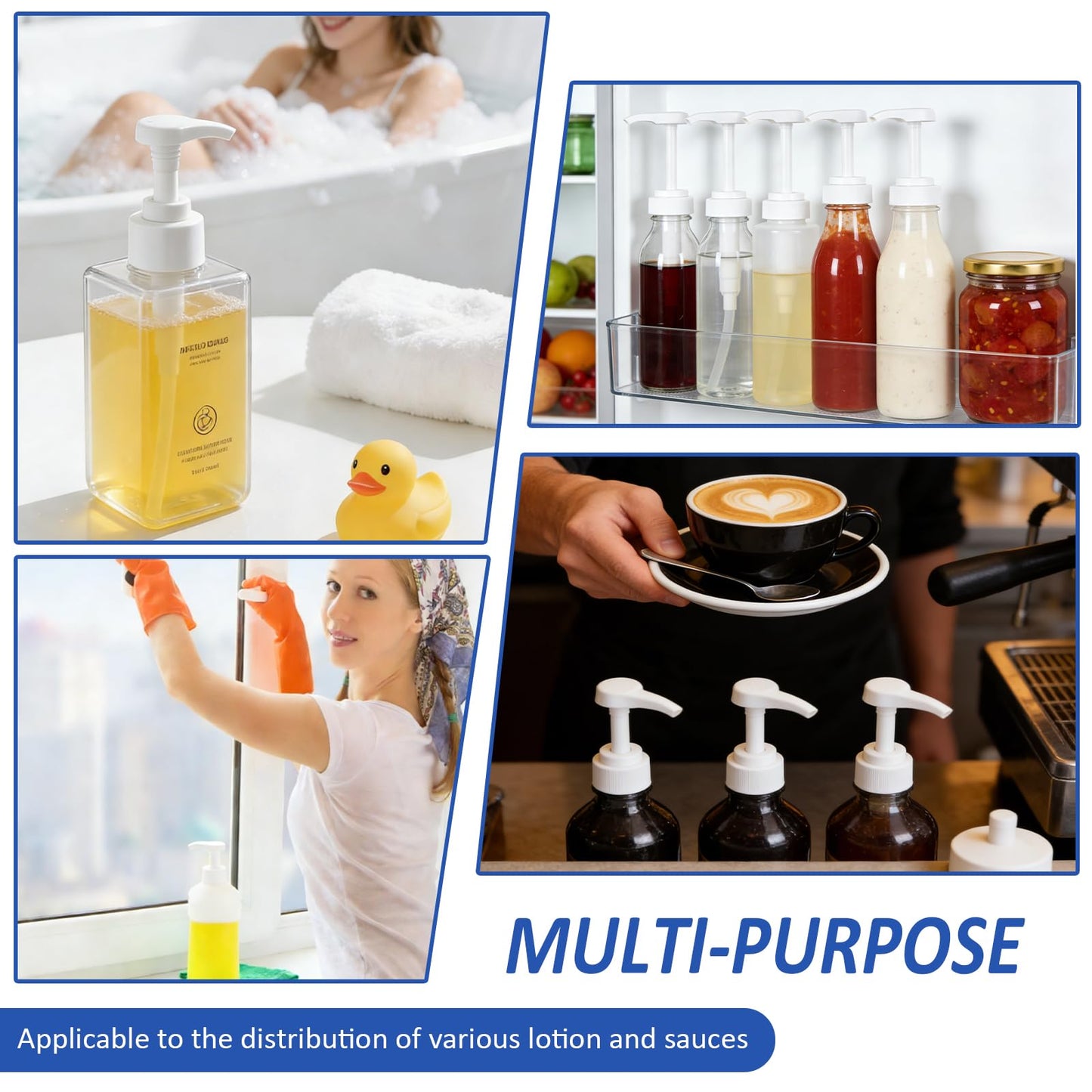 WELKOR Gallon Pump Dispenser for 1 Gallon Jugs - Leak Proof Plastic Pump for Detergent, Soap, Oil & Sanitizer - BPA Free, 38-400 Thread Fit for Commercial & Home Use (2 Pack)