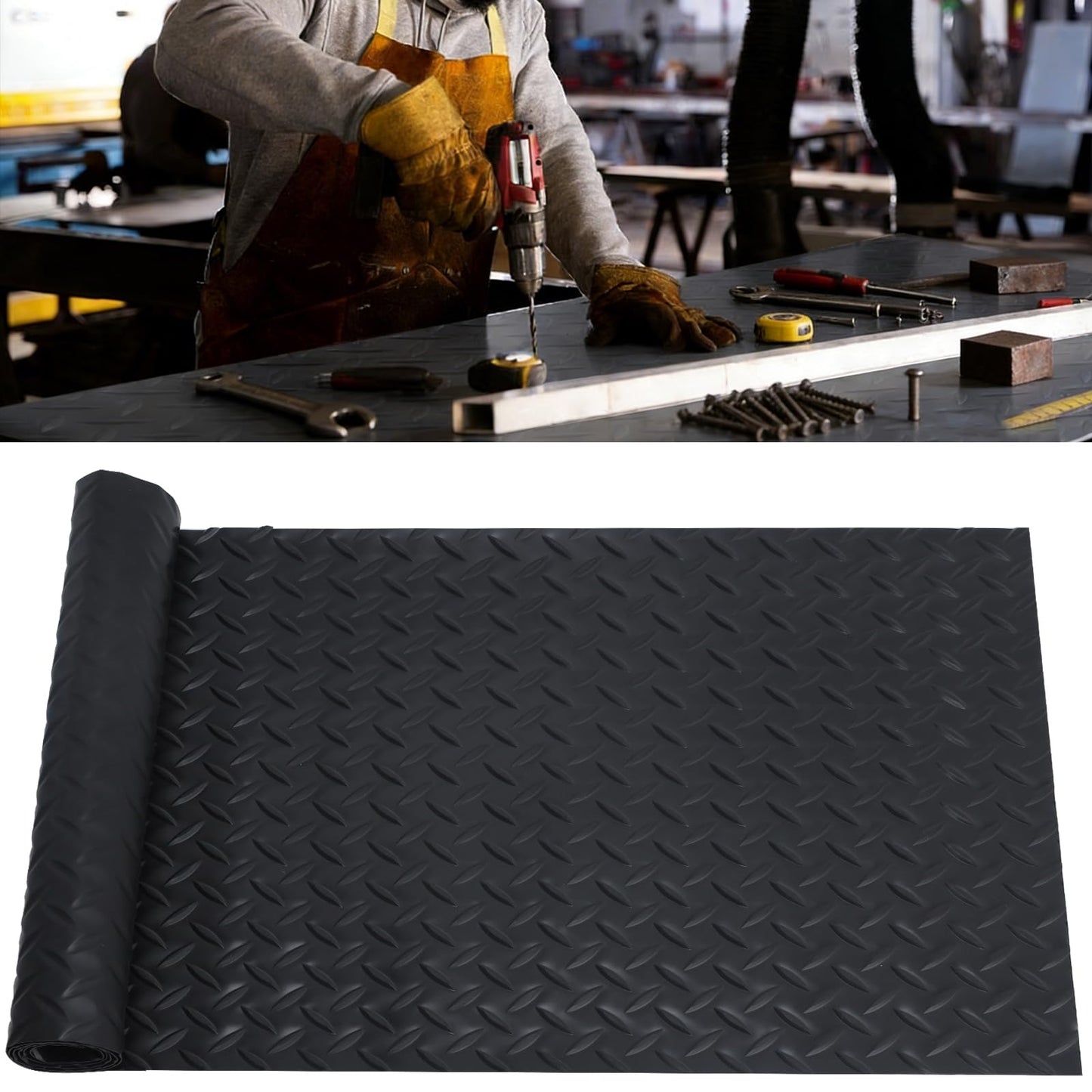 16.5" x 48" Work Bench Mat, Anti Slip Durable Craft Mat, Essential Workbench Accessories for Woodworking, Painting & DIY Craft Projects, Protective Non-Slip Mat for Workbenches & Tables