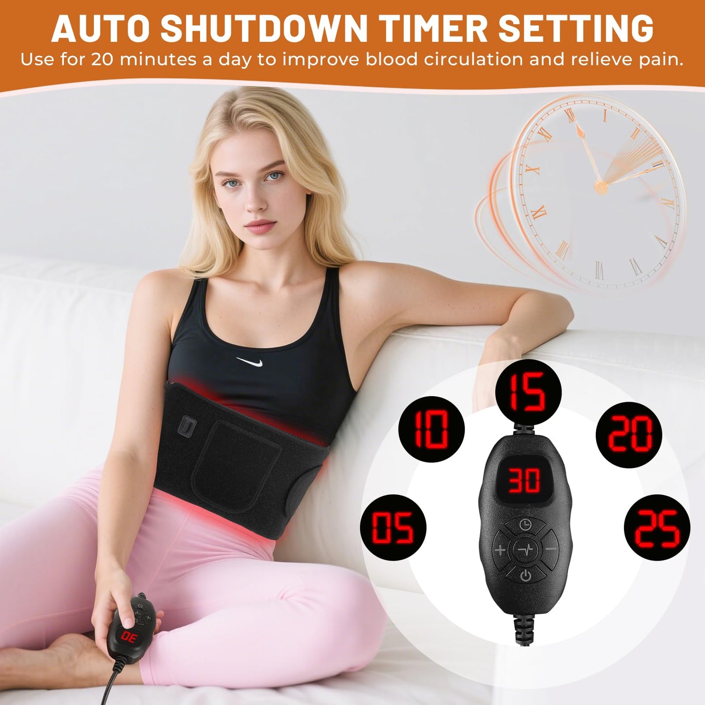 Red Light Therapy for Body, Infrared Light Therapy for Shoulder Waist Muscle, Upgraded 3 in 1 Led Beads, 660nm Red Light & 850nm Near Infrared Light Therapy Belt