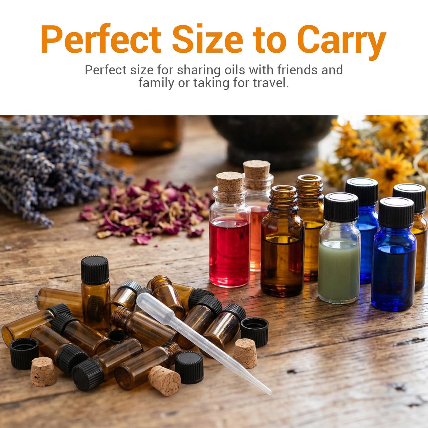 kuyeyzu 150 Pcs Mini Oil Bottles 5ml Essential Oil Bottles Amber Glass Small Sample Bottle with Orifice Reducers Funnels Droppers for Travel Sample Storage