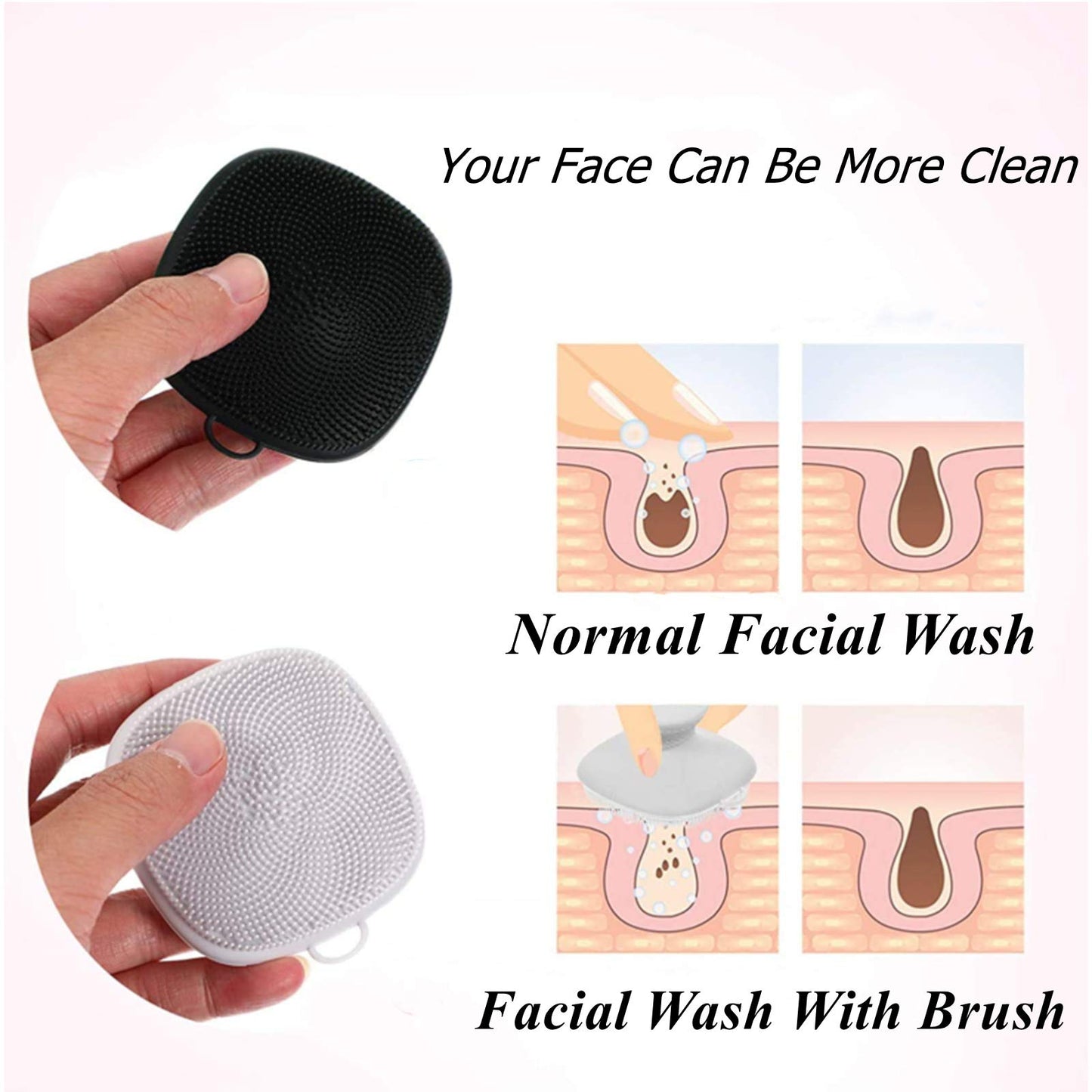 Face Scrubber 2Pack Silicone Face Scrubber for Men, Facial Cleansing Brush Silicone Face Wash Brush Manual Waterproof Cleansing Skin Care Face Brushes for and Exfoliating