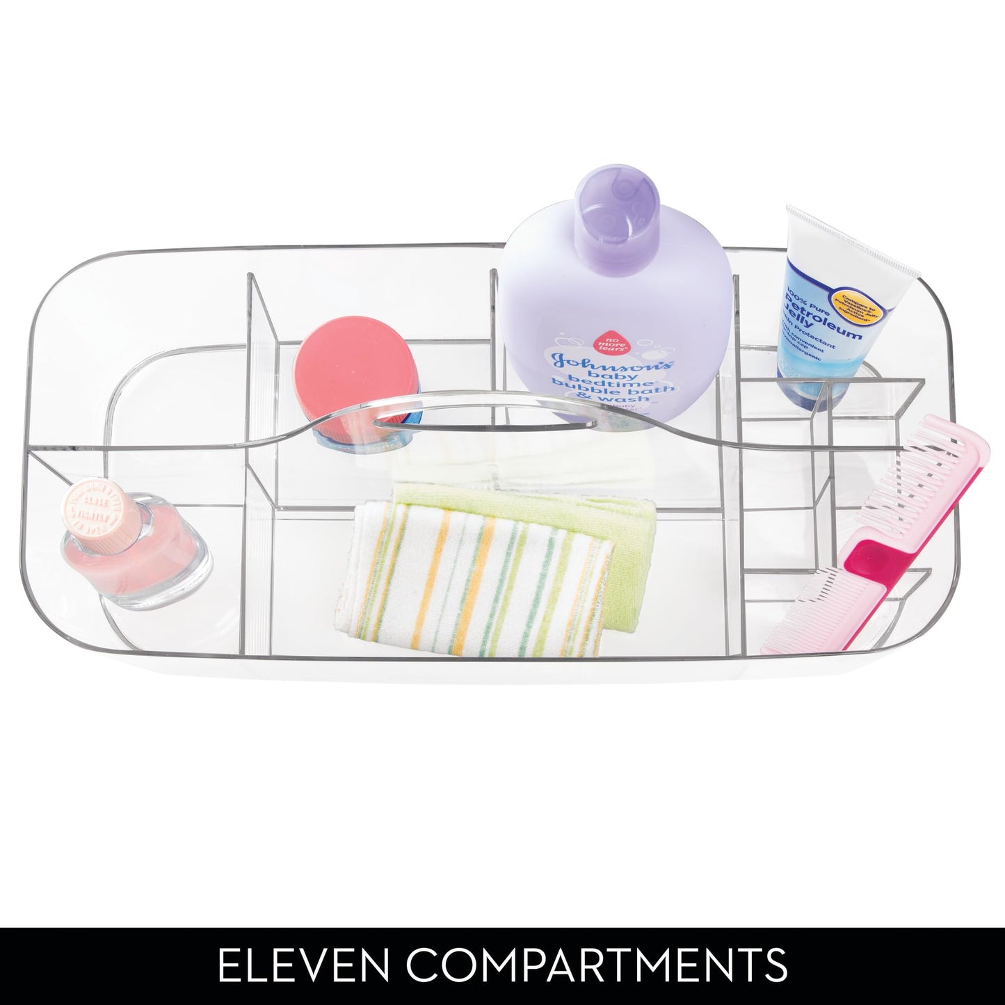 iDesign Recycled Plastic Cosmetic Organizer Tote, The Clarity Collection – 14.5” x 7” x 5.75”, Clear Bin