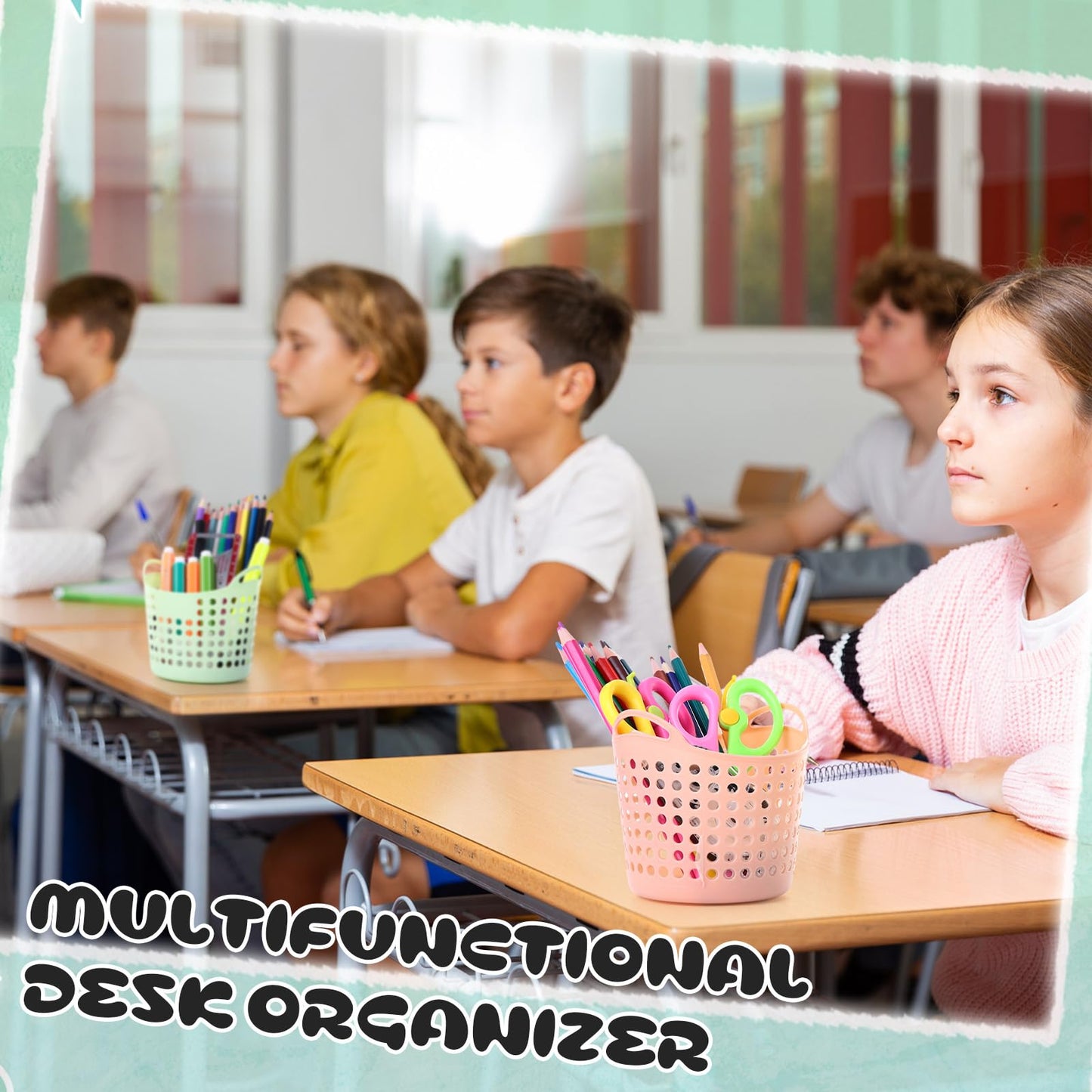 Weysat 36 Pcs Back to School Pencil Holder Pencil Cup Bulk Plastic Pen Holder for Classroom Round Desk Storage Organizer for Office Classroom Home Makeup Brush Storage Supplies(Black and White)