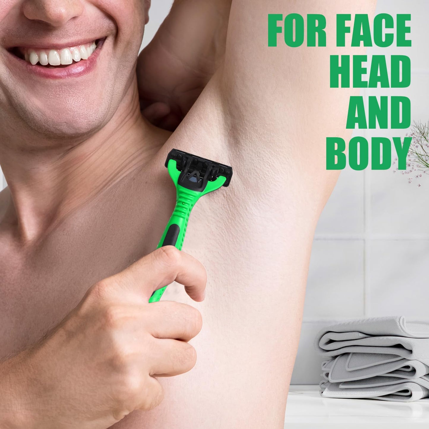 Wovnet 36 Pcs Mens Disposable Razors Bulk 3 Blade Sensitive Head Shaving Razors for Men Travel Hotel Spa Christmas Party Gift