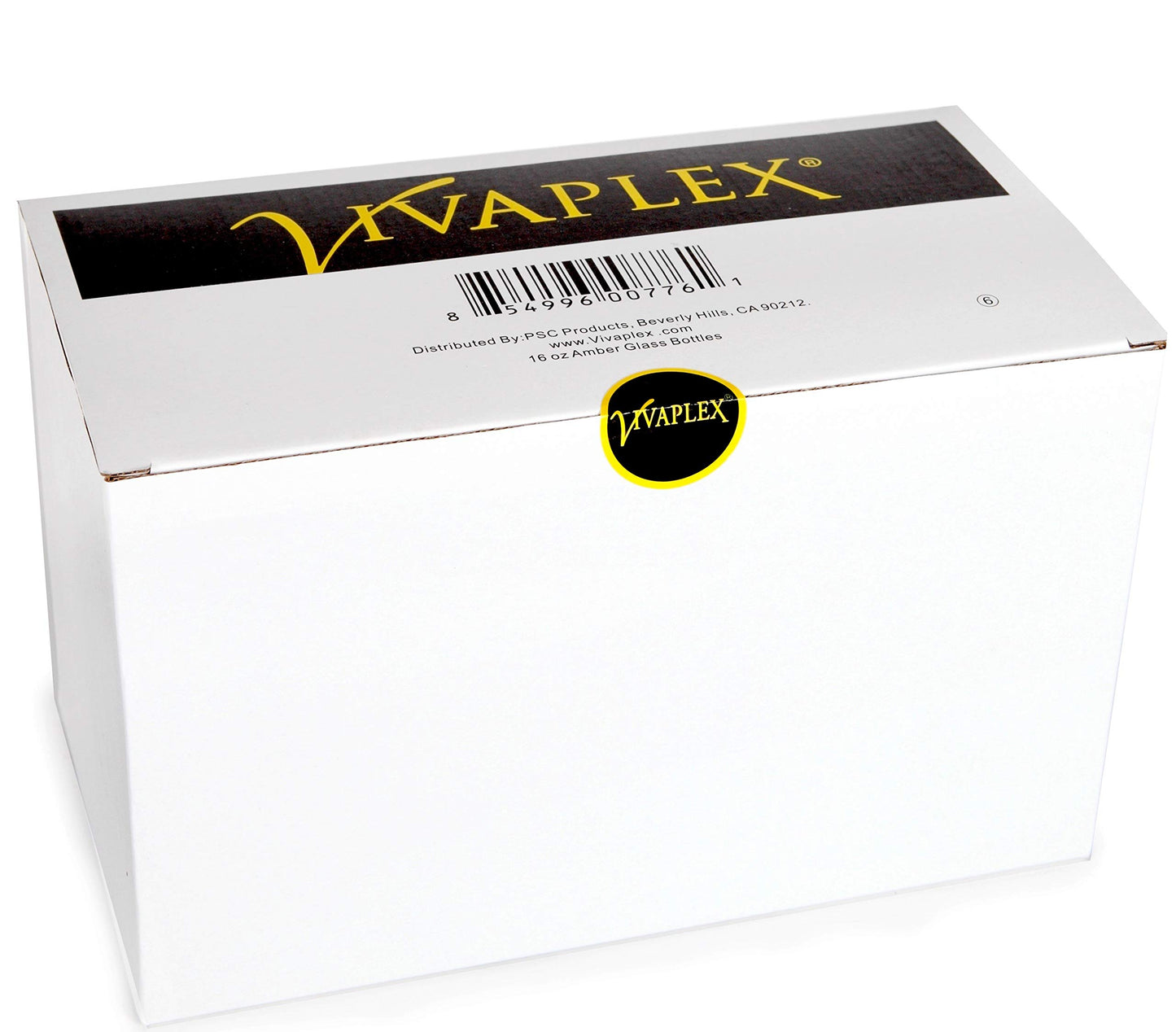 Vivaplex, 6, Large, 16 oz, Empty, Amber Glass Spray Bottles with Black Trigger Sprayers
