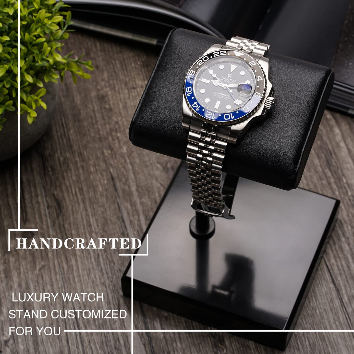 Ticacos Watch Stand | Watch Display Stand |Premium Leather Natural Marble Base | Watch Display Fits All Watches | watch stand | Watch Holder Organizer for Men