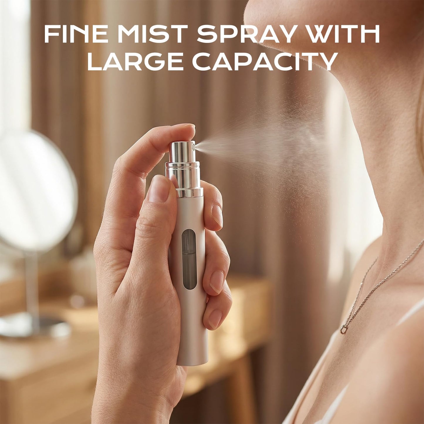 Manoai 3PCS 10ml Travel Perfume Atomizers, Refillable Portable Sprayer Bottles with Bottom-Filling for Fragrance, Perfect Travel Essentials for Men & Women.