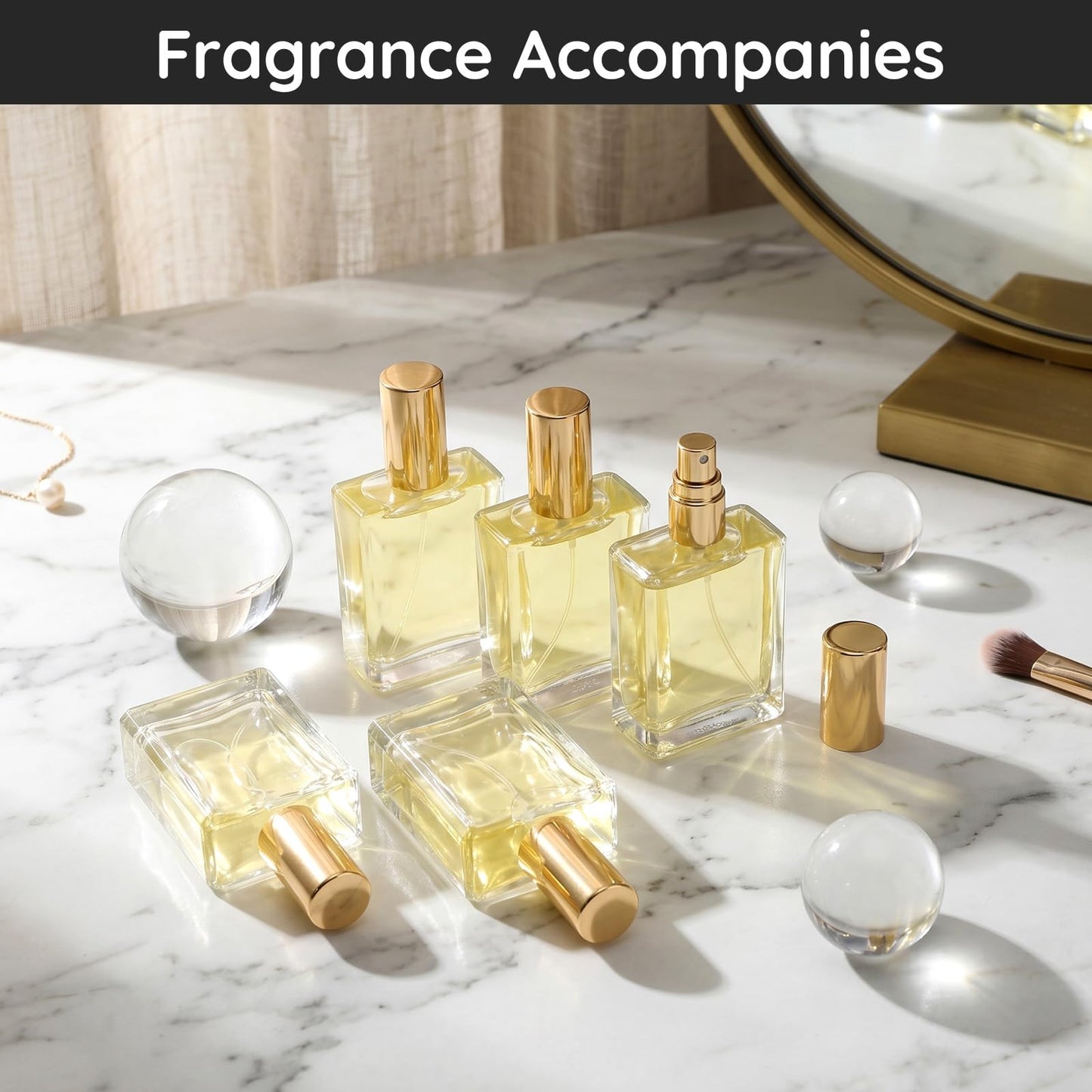 Segbeauty 1oz 10pcs Bulk Glass Travel Spray Bottle Fine Mist, Golden Cap Perfume Sprayer Atomizer with Refill Tool Kit, 30ml Travel Size Cologne Bottles Refillable, Portable Cosmetic Liquid Containers