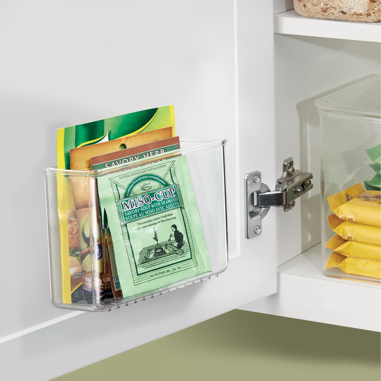 iDesign Adhesive Organizer Bin, Set of 4, Clear
