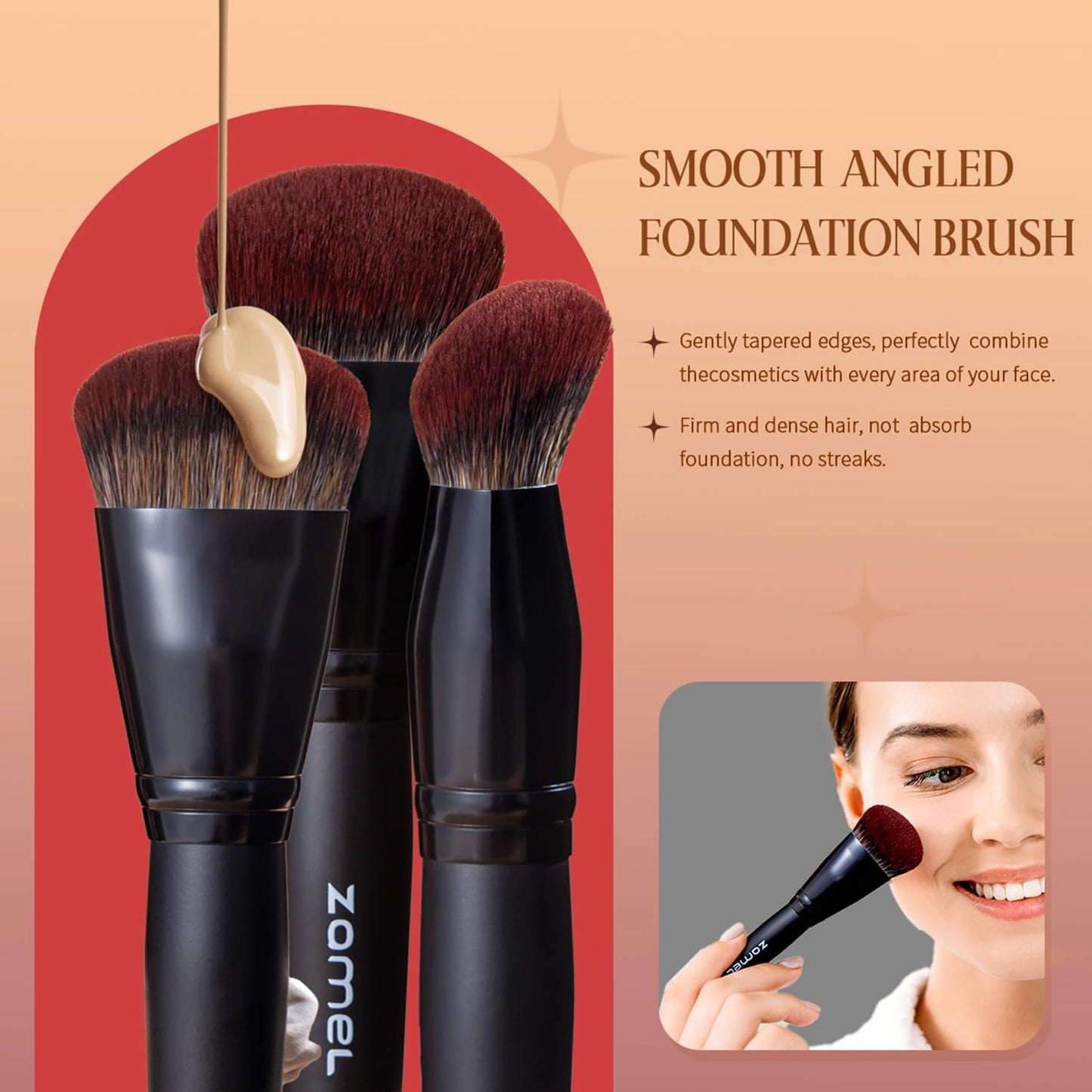 ZAMEL 29pcs Preminum Makeup Brush Set With Holder, Black Soft Bristle Brushes For Foundation,Eyeshadow,Blending,Professional Cosmetic Brush Kit for Women(Gift Idea)