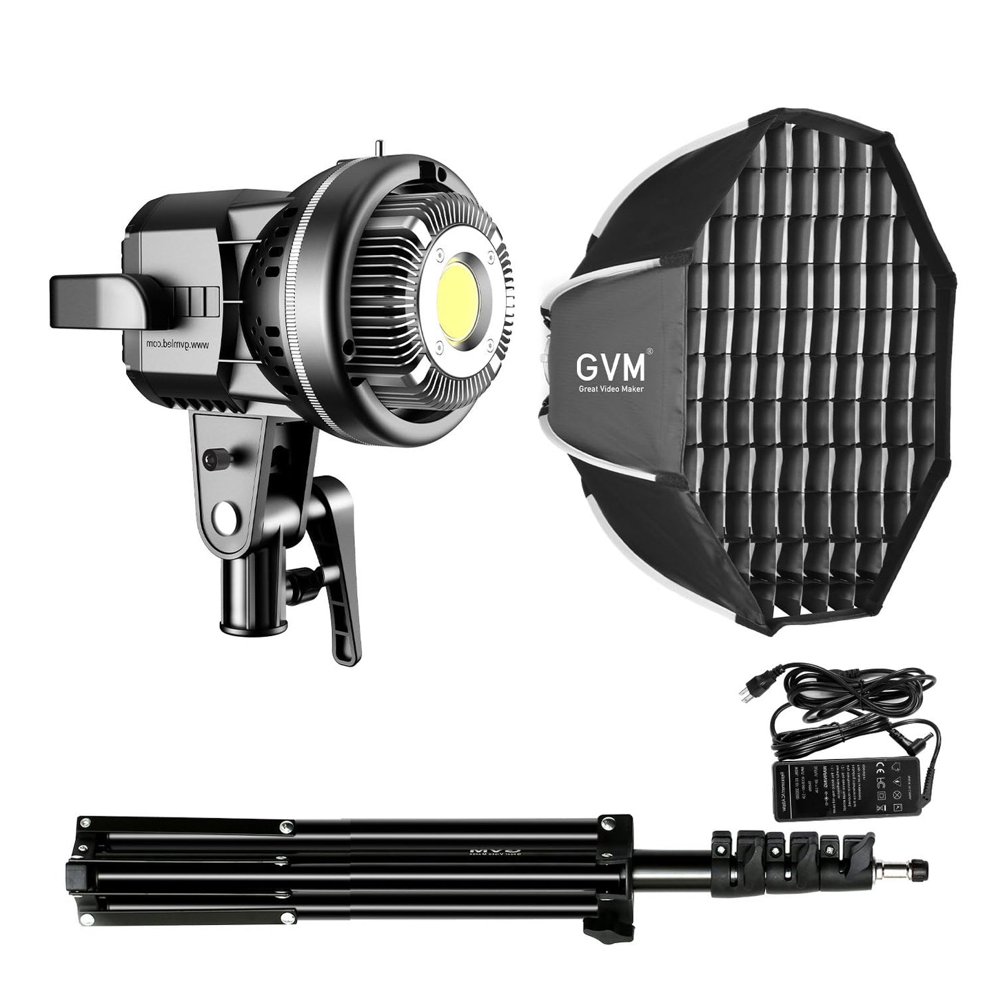 GVM 80W Softbox Lighting Kit with APP Control, Professional Studio Photography Lighting with Digital Display, LED Video Light Color Temperature 5600K and CRI 97+ for Portrait Product Fashion Shoot