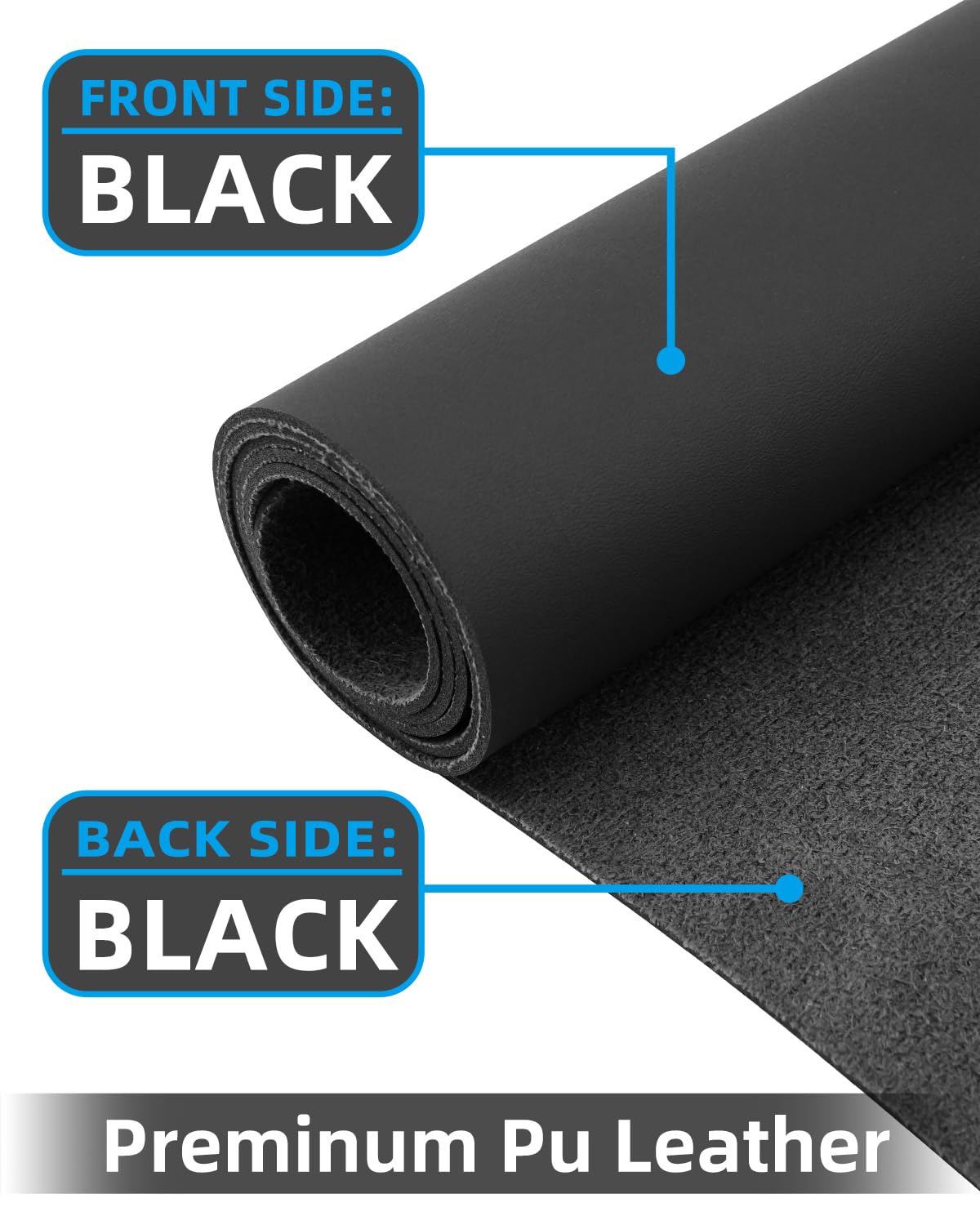 Leather Desk Pad Protector,Large Desk Mat, Mouse Pad, Non-Slip PU Leather Desk Blotter, Laptop Computer Desk Keyboard Mat, Waterproof Desk Writing Pad for Office/Home (Black, 48" x 17")